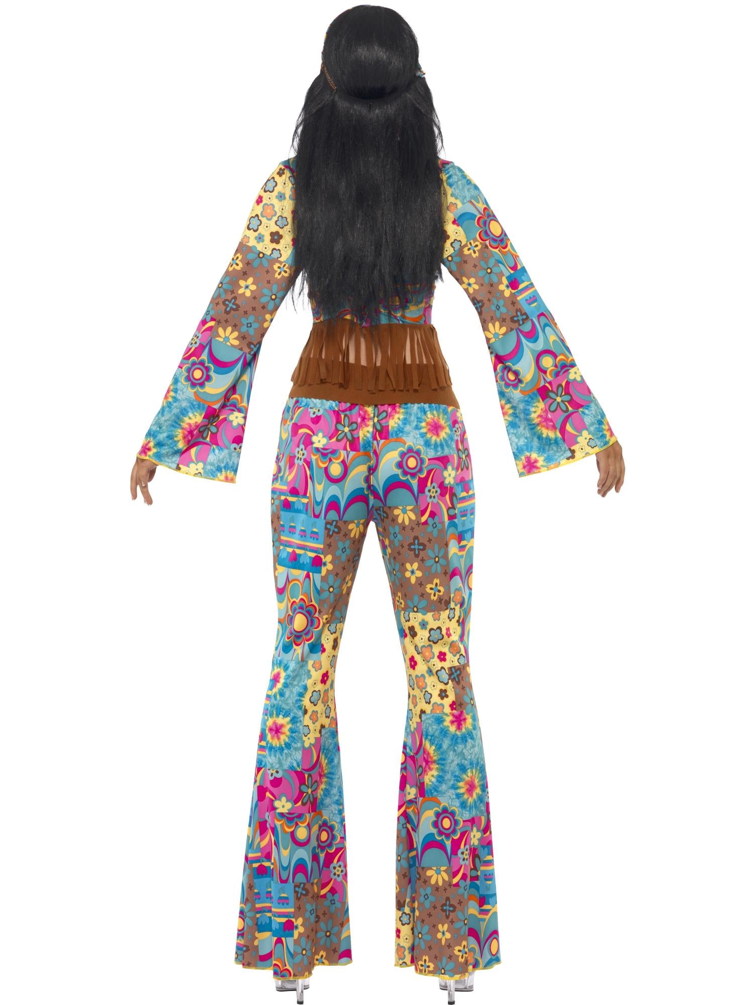 Hippy Flower Power Costume, Multi-Coloured