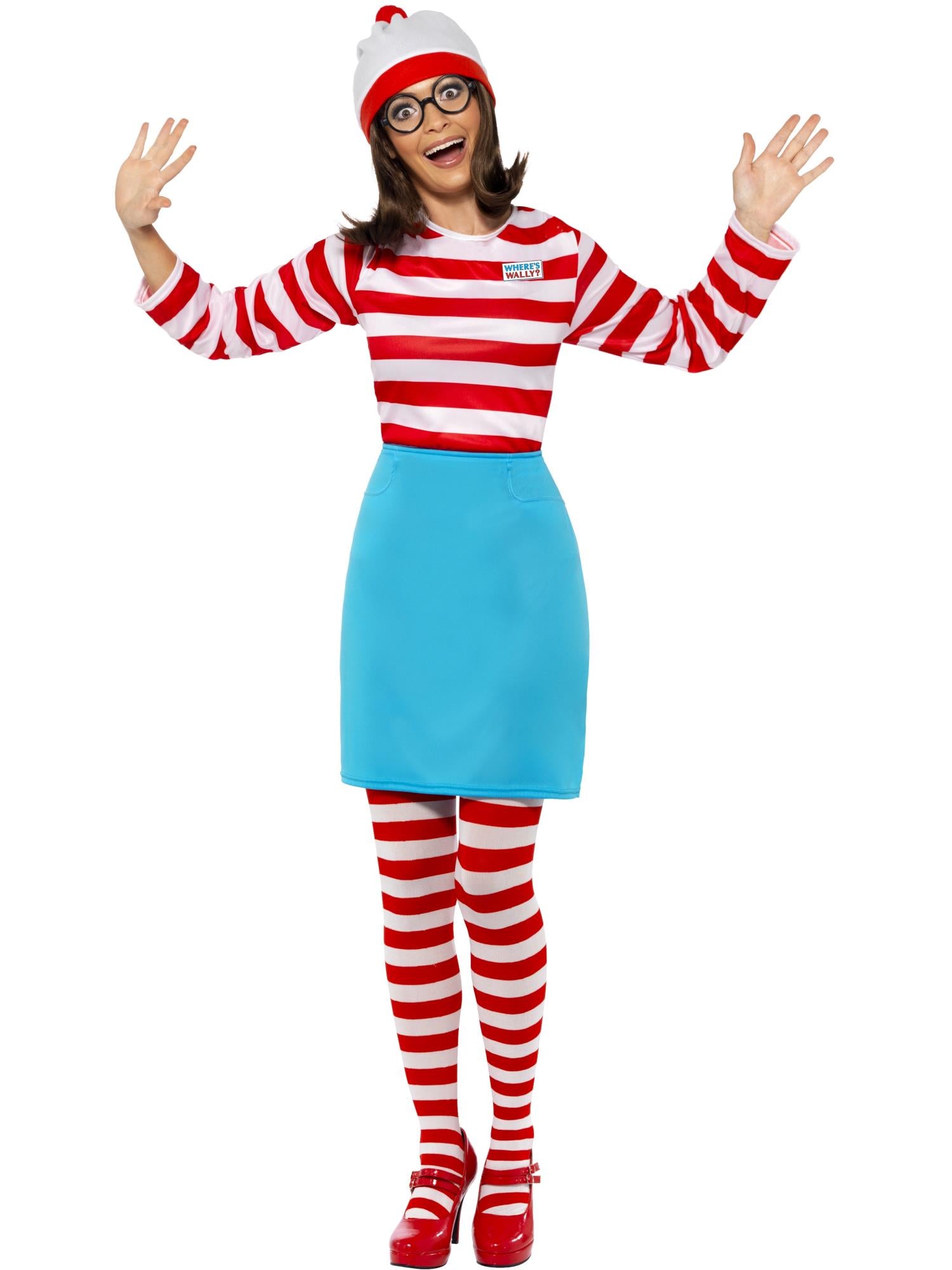 Waar is Wally? Wenda-kostuum, rood en wit