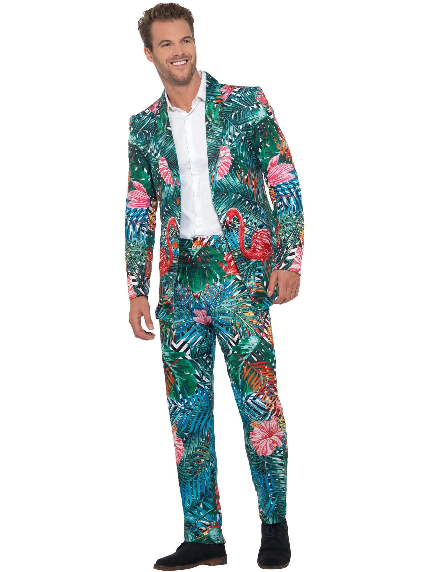 Hawaiianischer Tropen-Flamingo-Anzug, mehrfarbig
