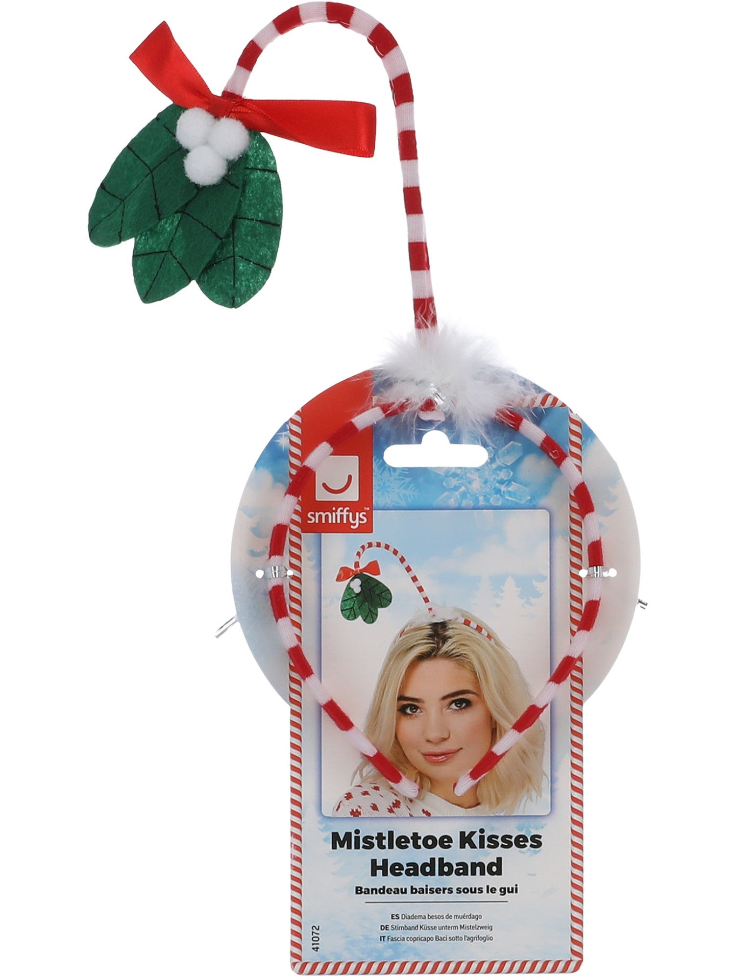 Mistletoe Kisses Headband, Red & White