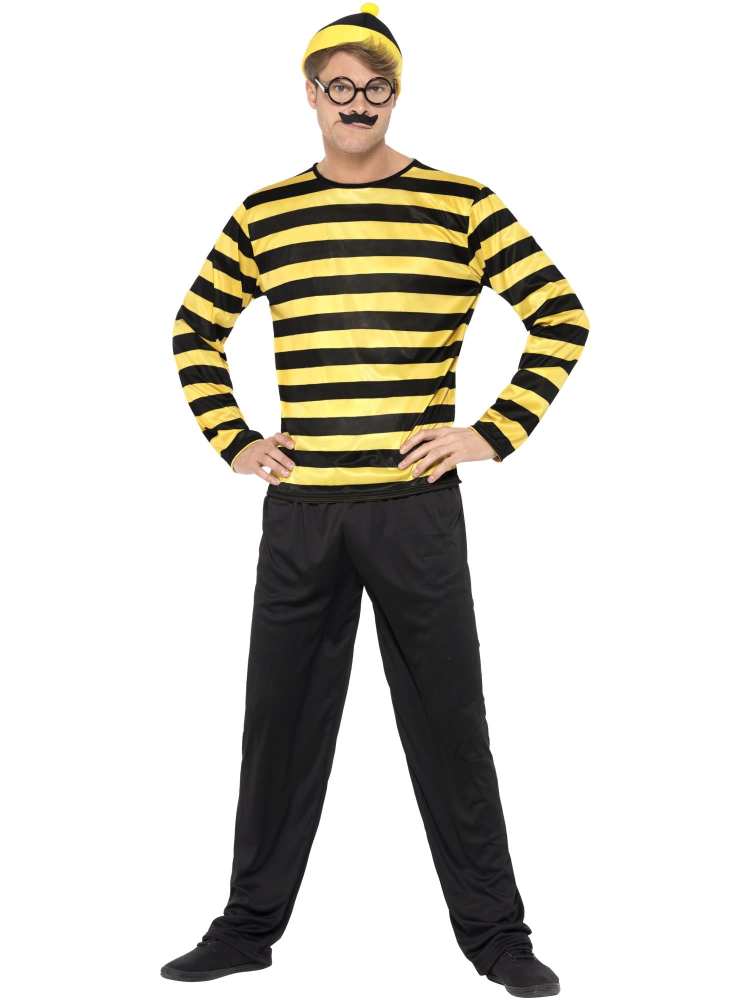 Waar is Wally? Odlaw-kostuum, zwart en geel