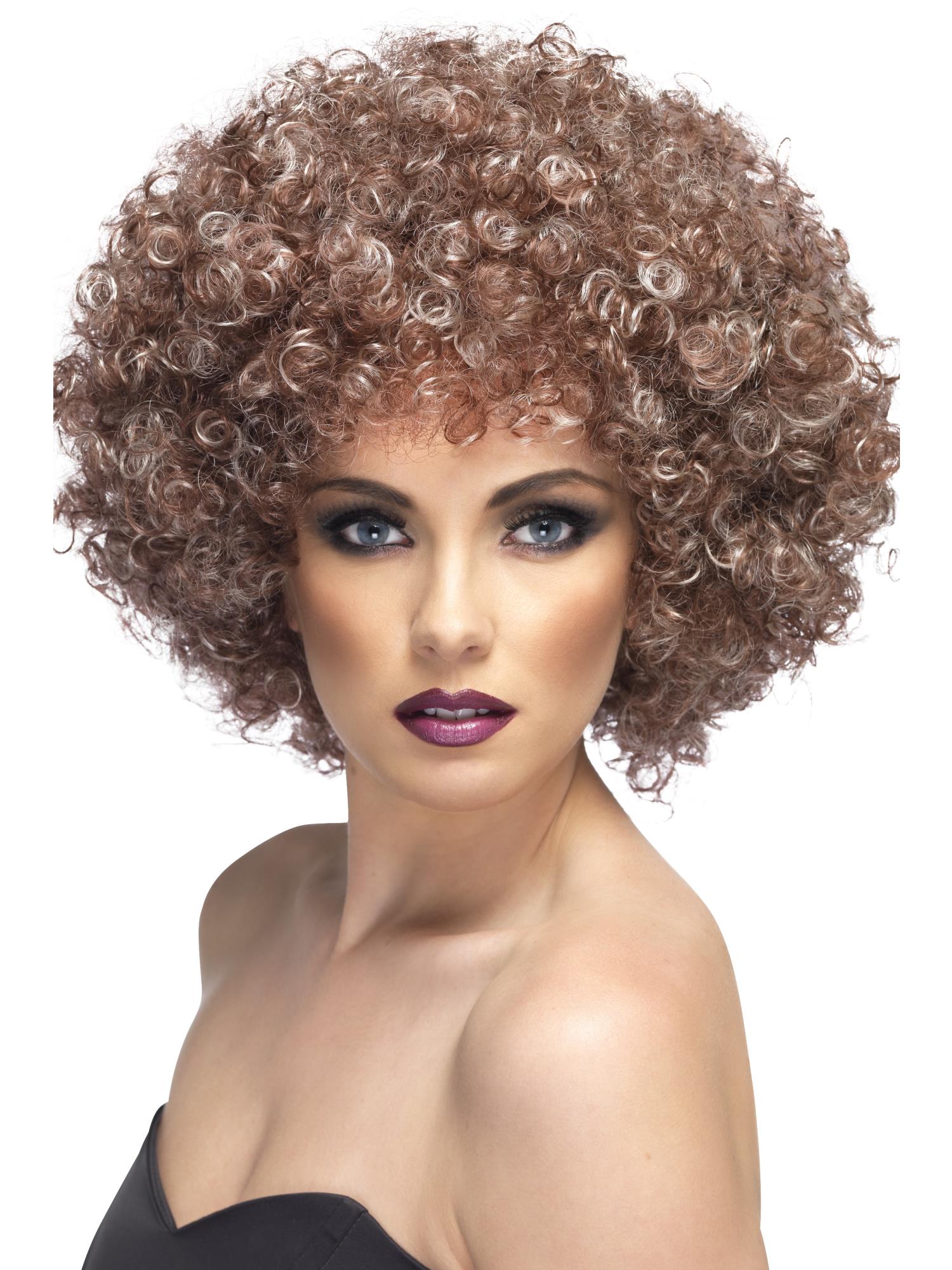 Afro-pruik, blond en bruin