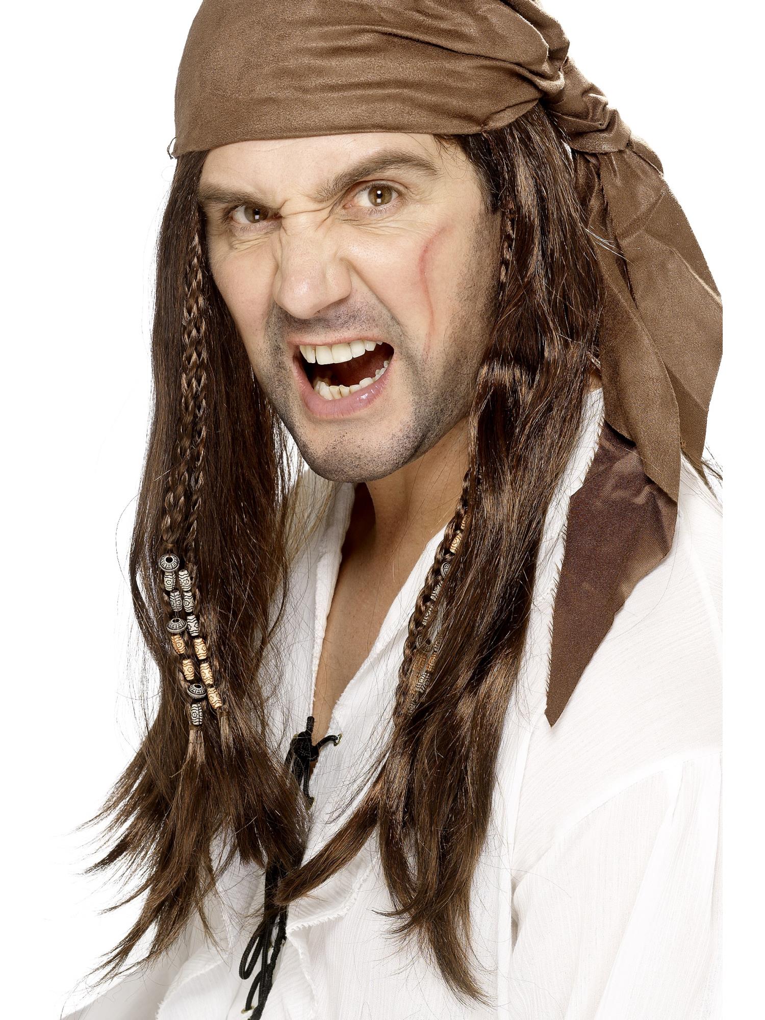 Buccaneer-Piratenperücke, braun