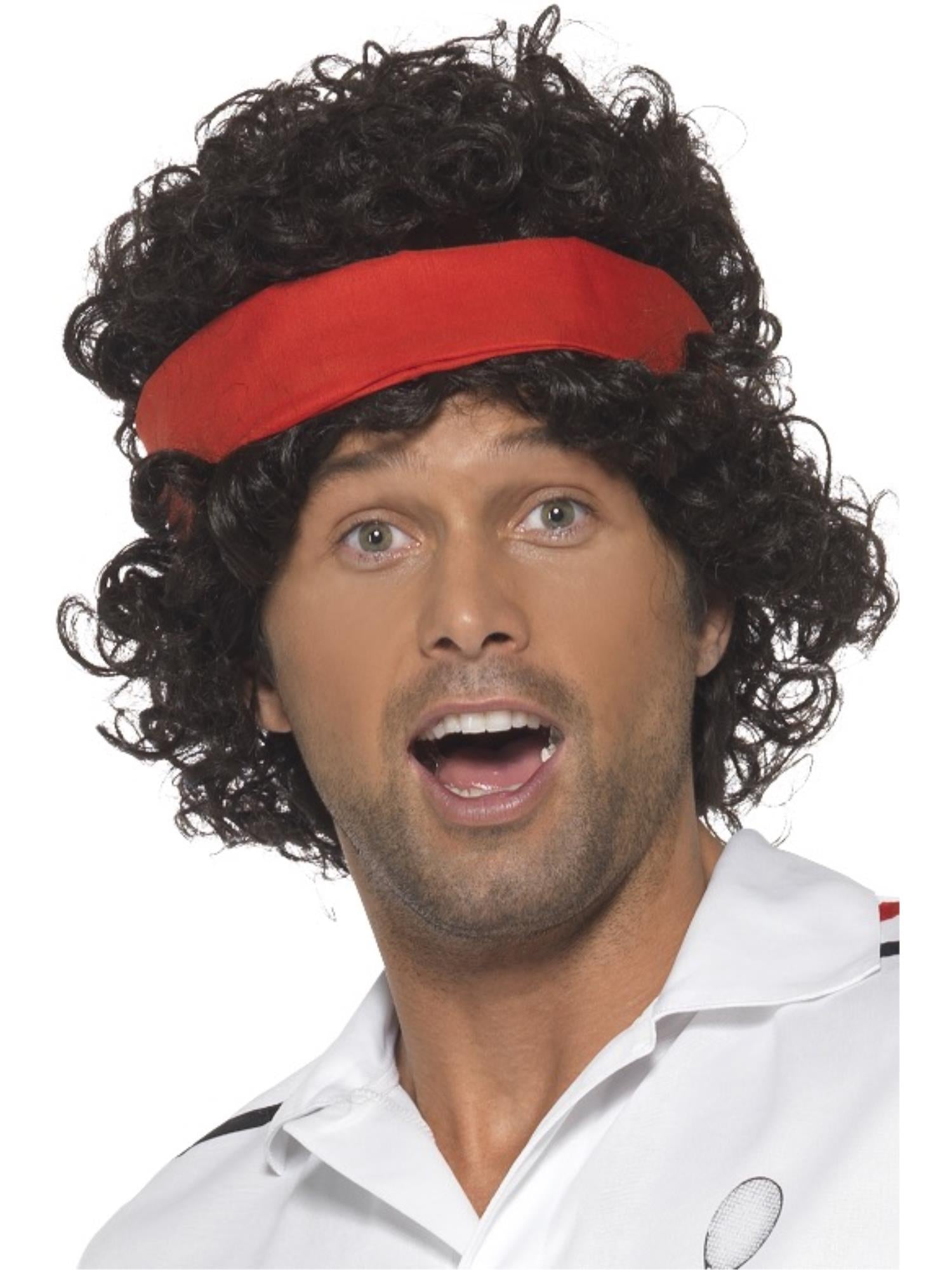 80s Tennis Ace Wig, Brown