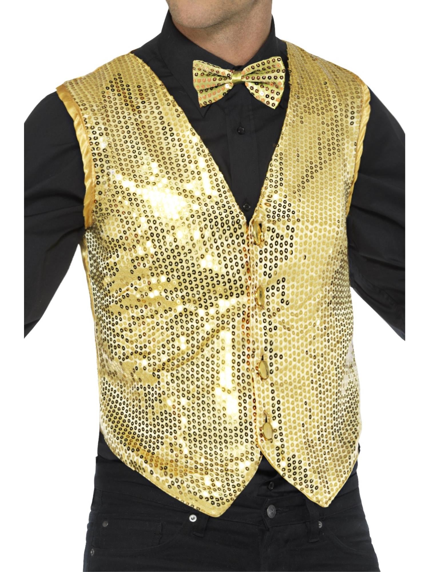 Vest met pailletten, goud