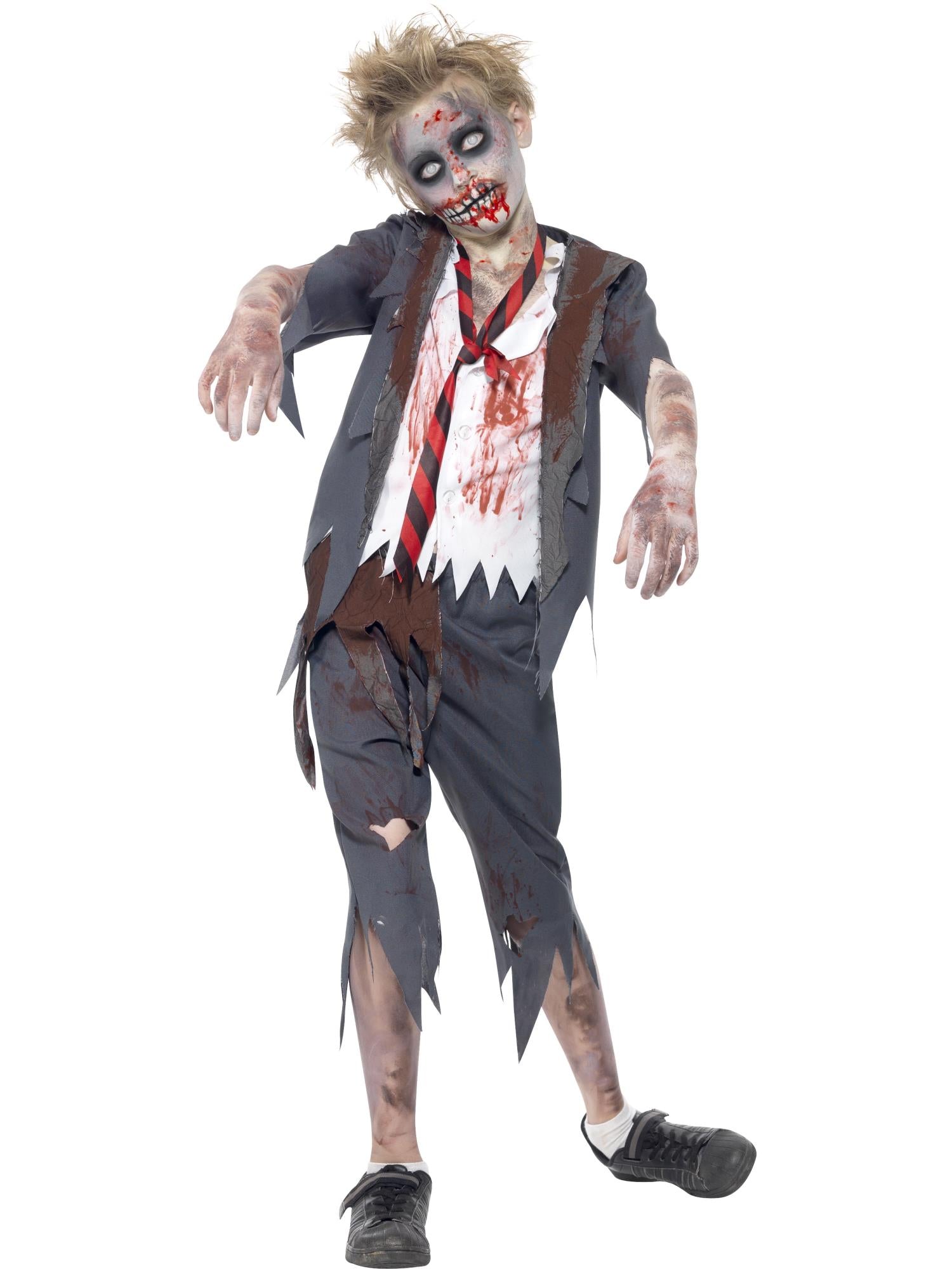 Zombie School Boy Costume, Grey