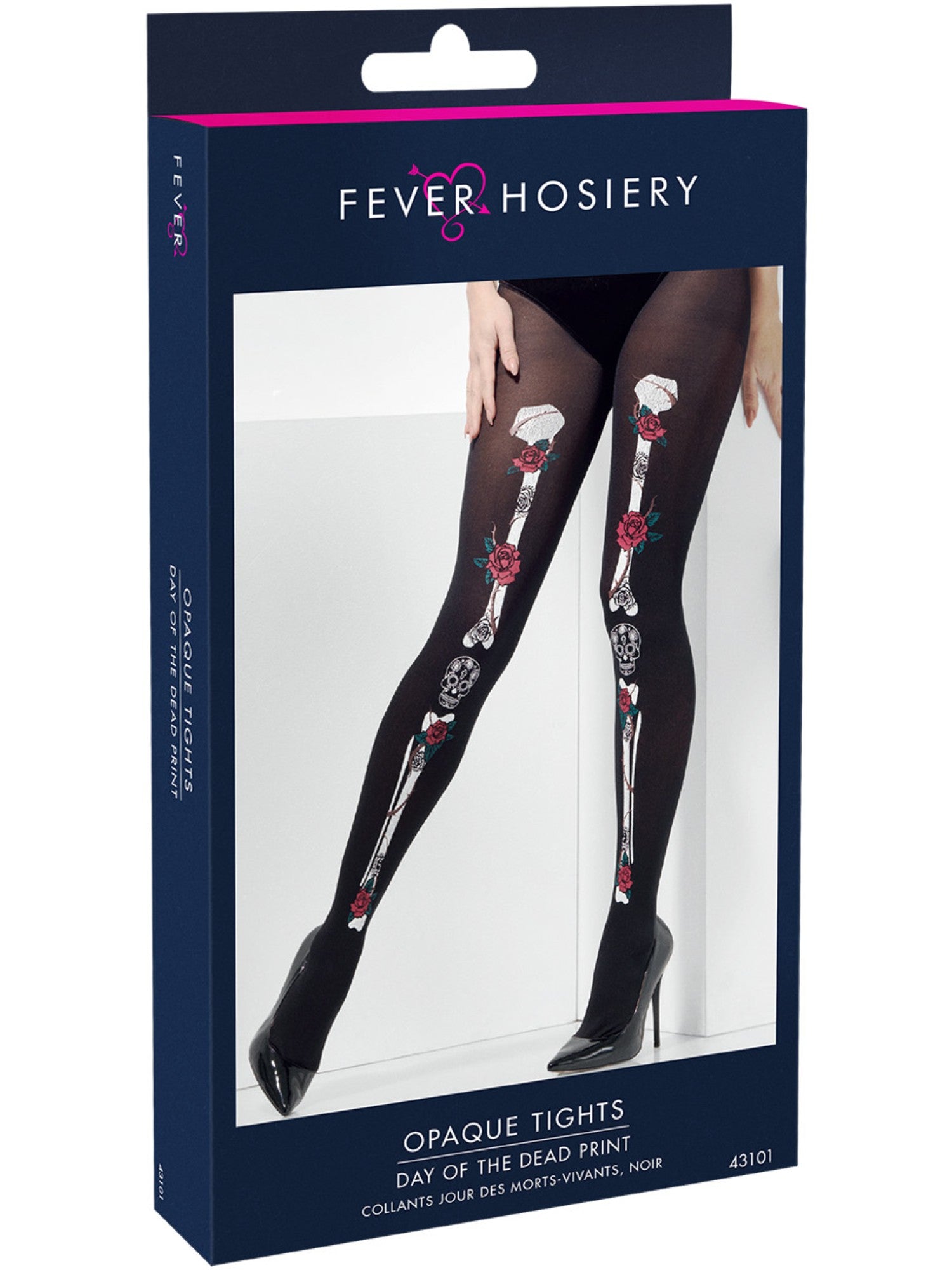 Opaque Day of the Dead Tights, Black