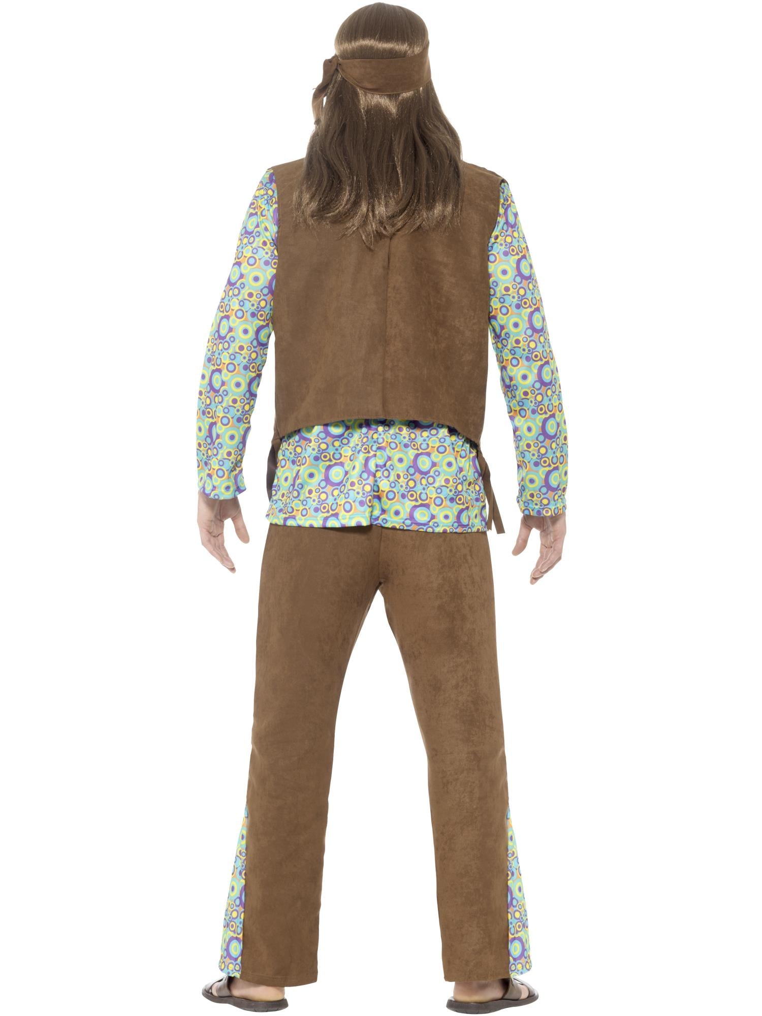 60s Hippie Costume, with Trousers, Top, Waistcoat,