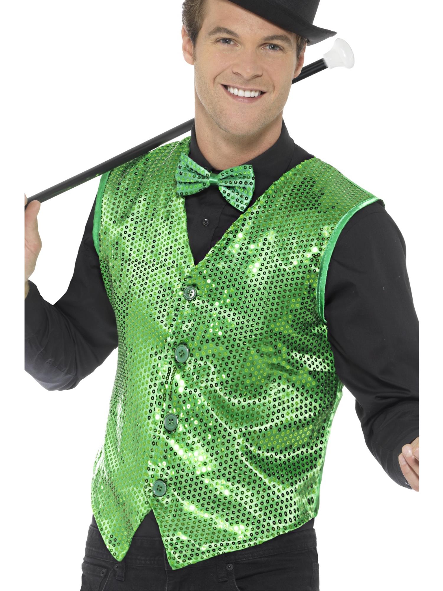 Vest met pailletten, groen