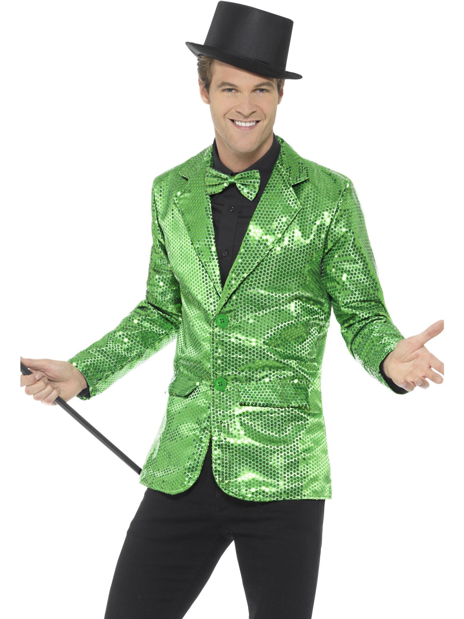 Jasje met pailletten, heren, groen