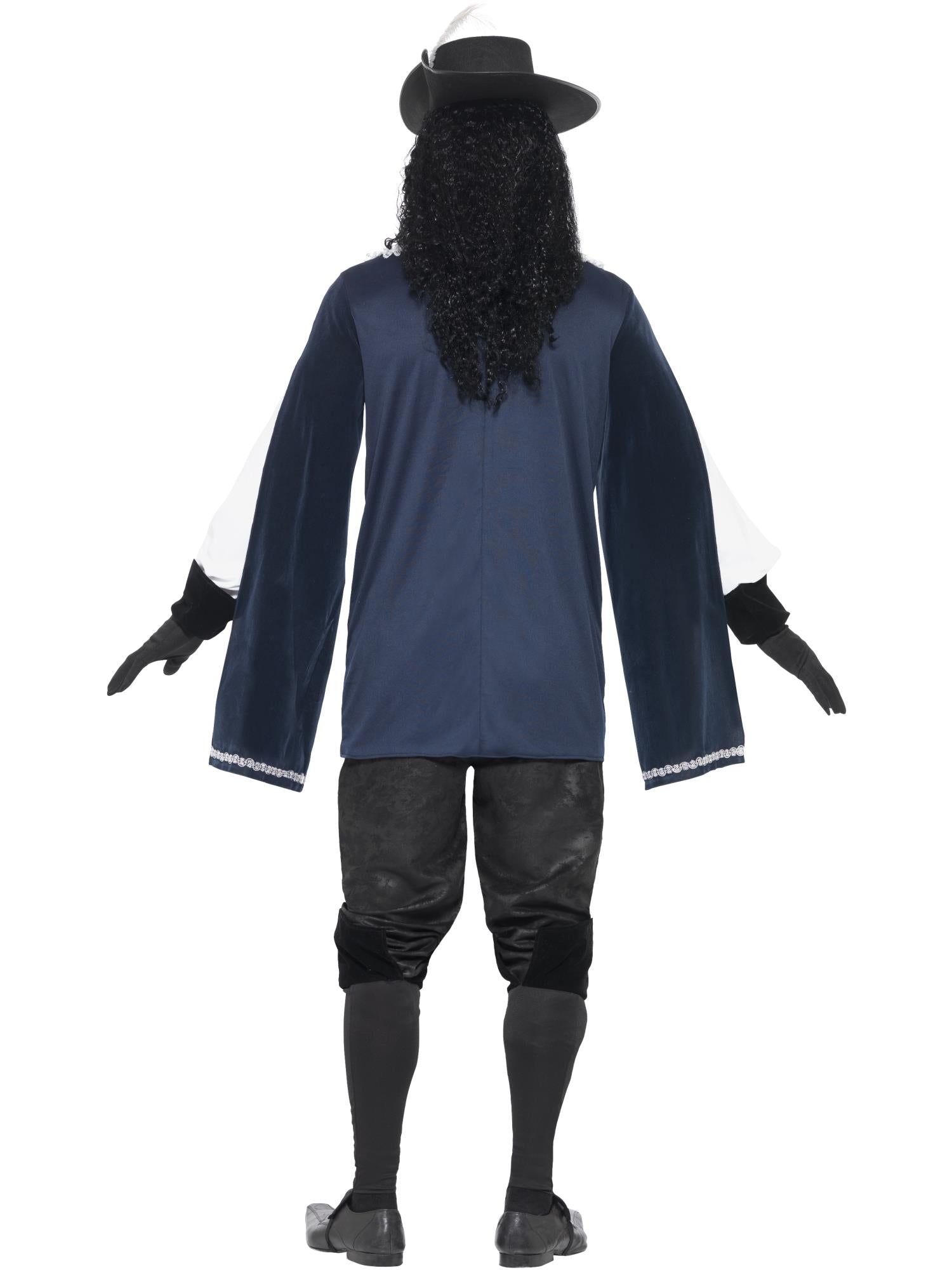 Musketeer Male Costume, with Top, Hat, Navy