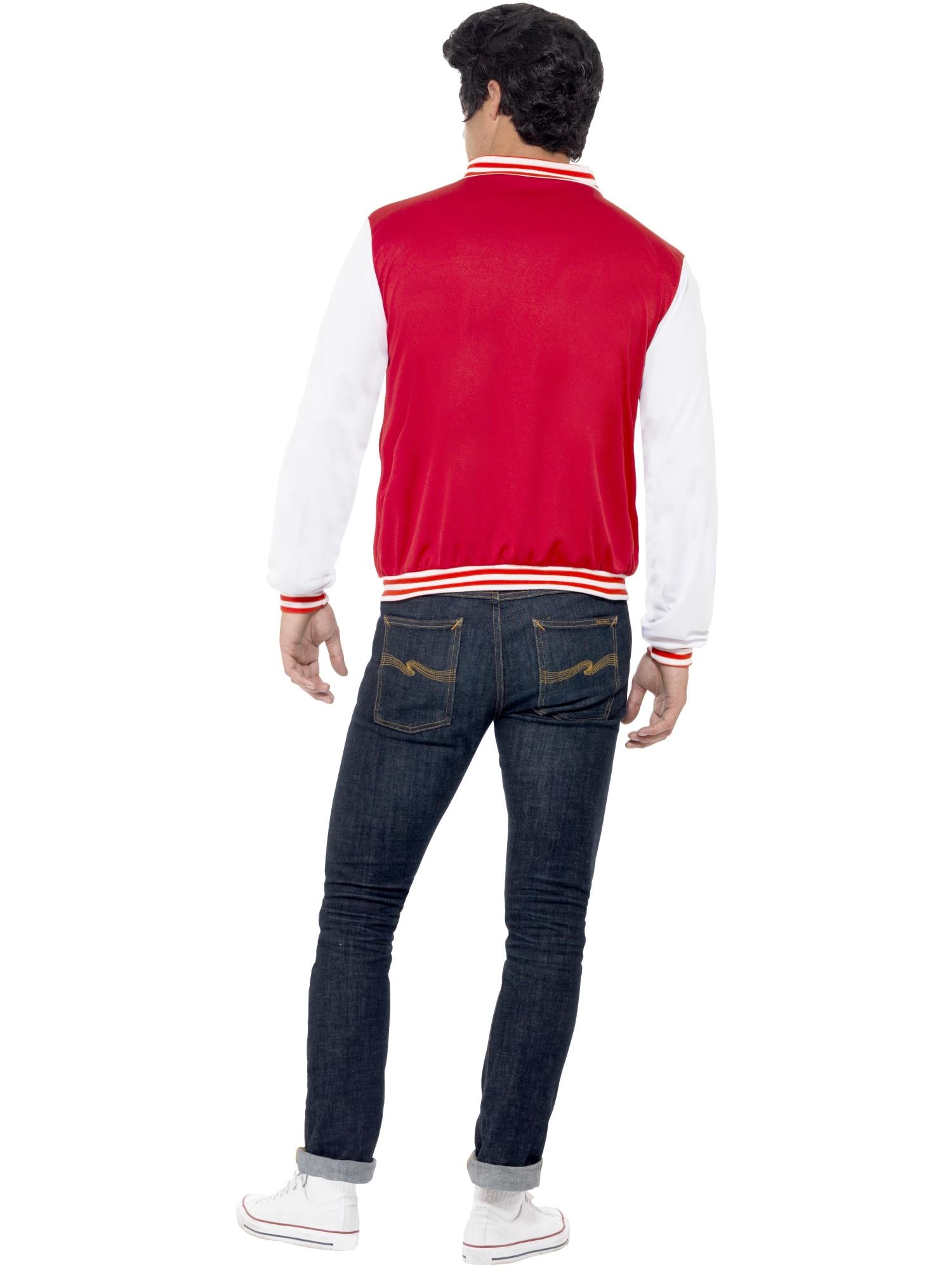 50s College Jock Letterman Jacket, Red