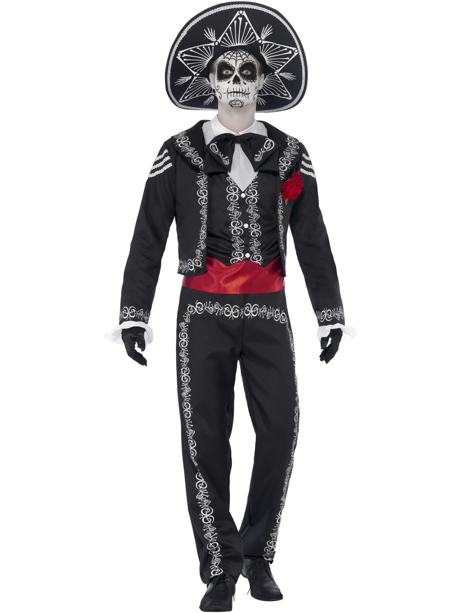 Deluxe-Kostüm Day of the Dead Bones“ Day of the Dead , schwarz