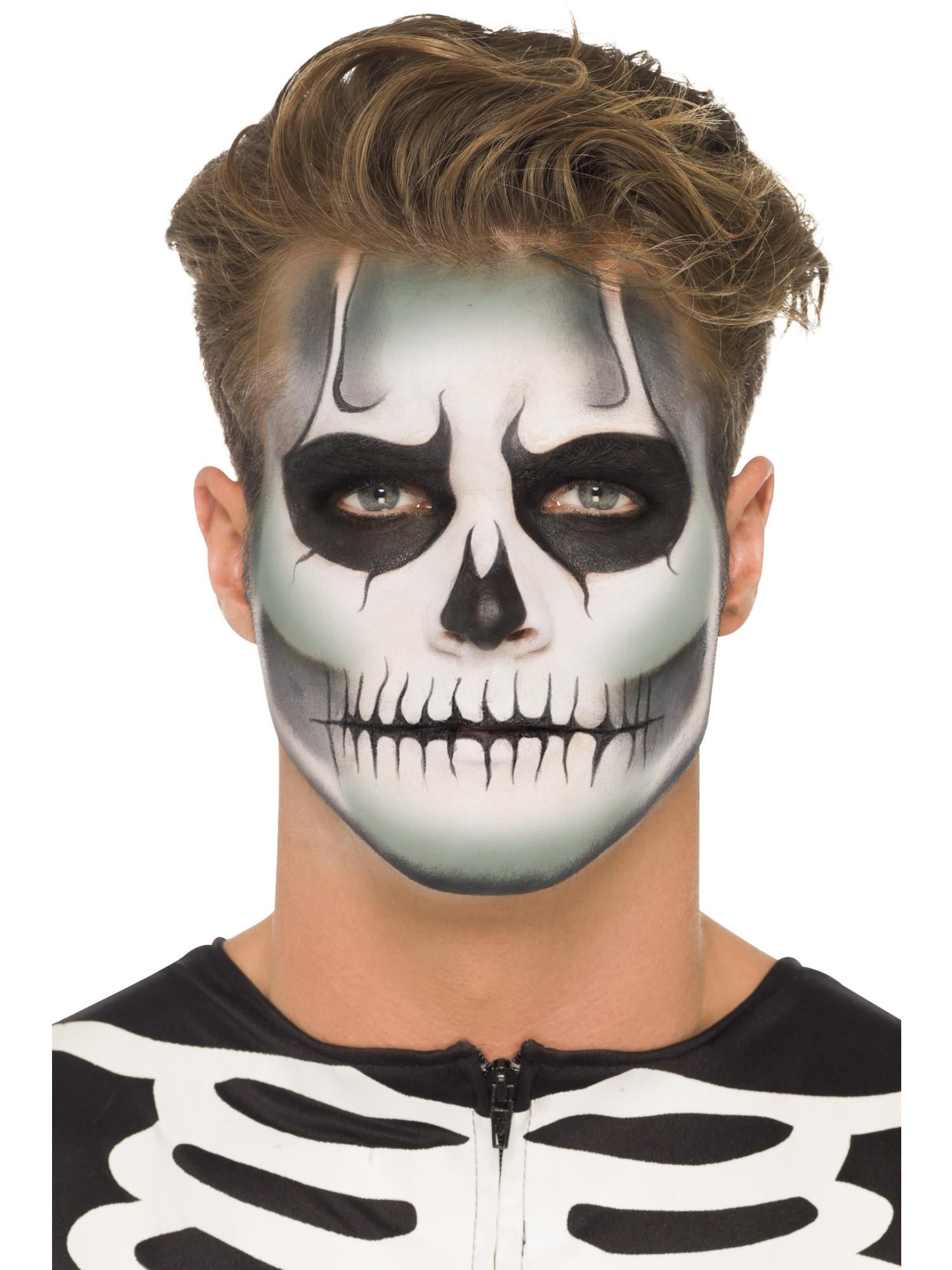 Smiffys Make-Up FX, GID Skeleton Kit, Grease, Blac