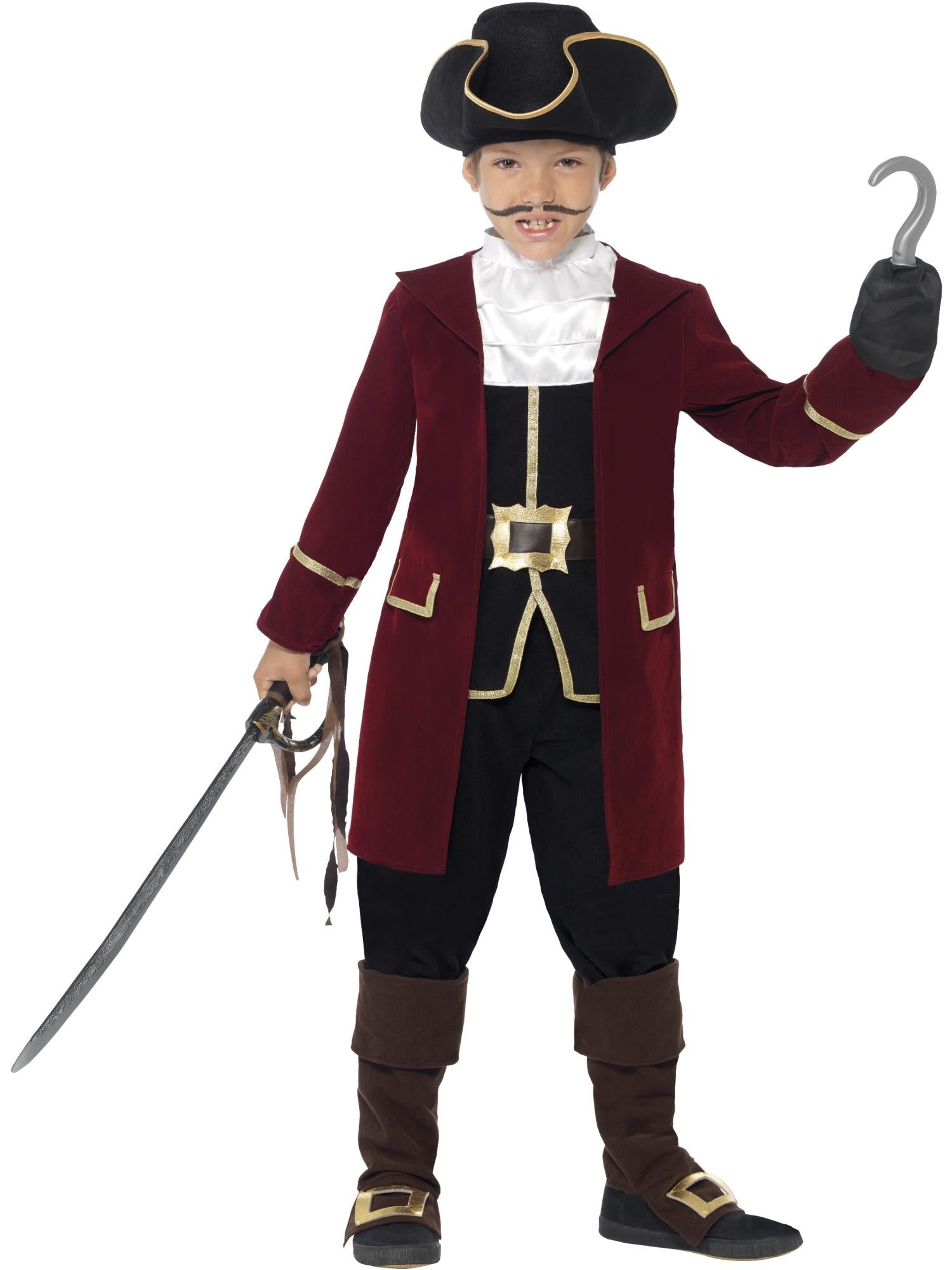Deluxe Pirate Captain Costume, Black
