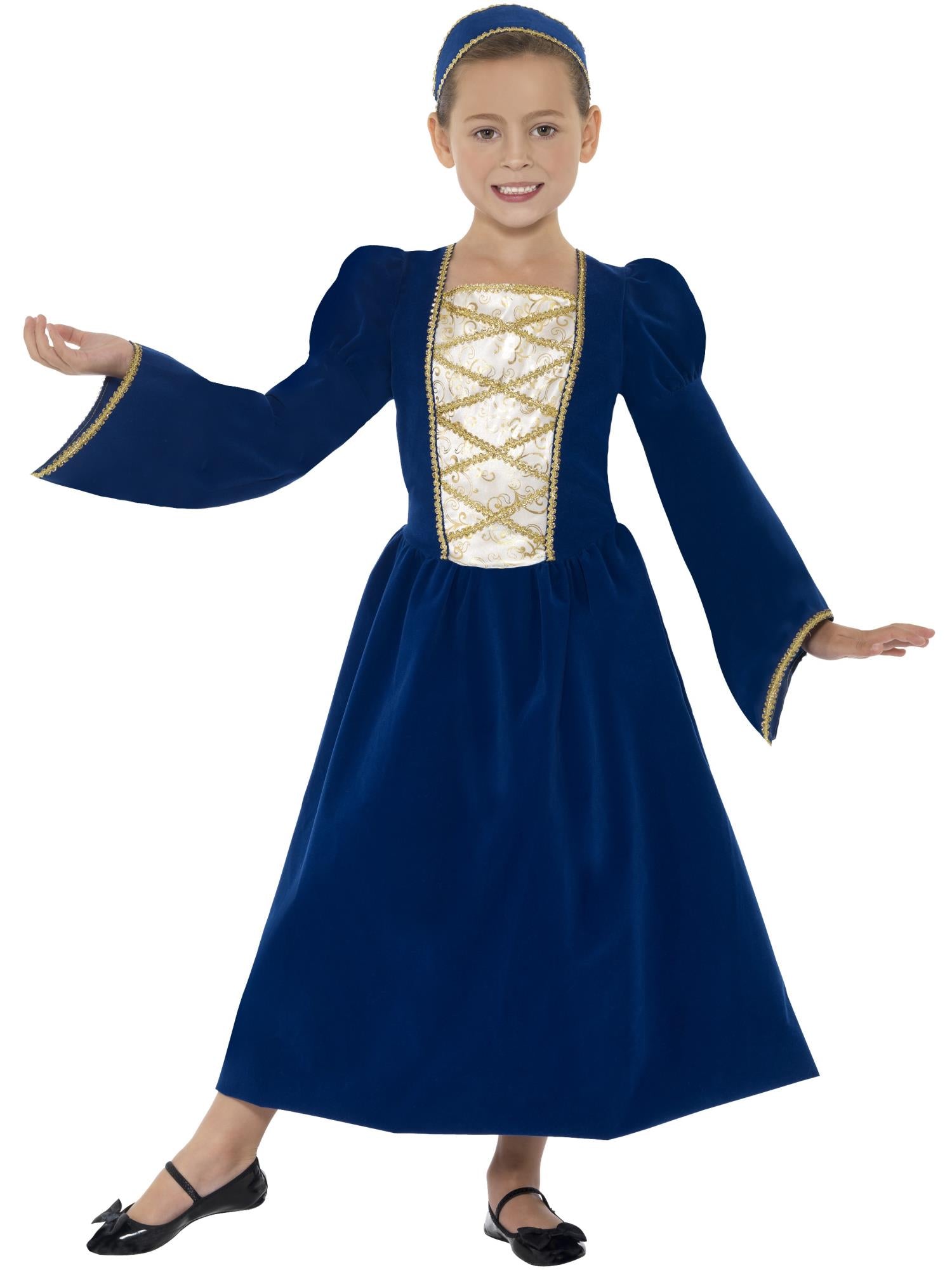 Tudor Princess Girl Costume, Royal Blue