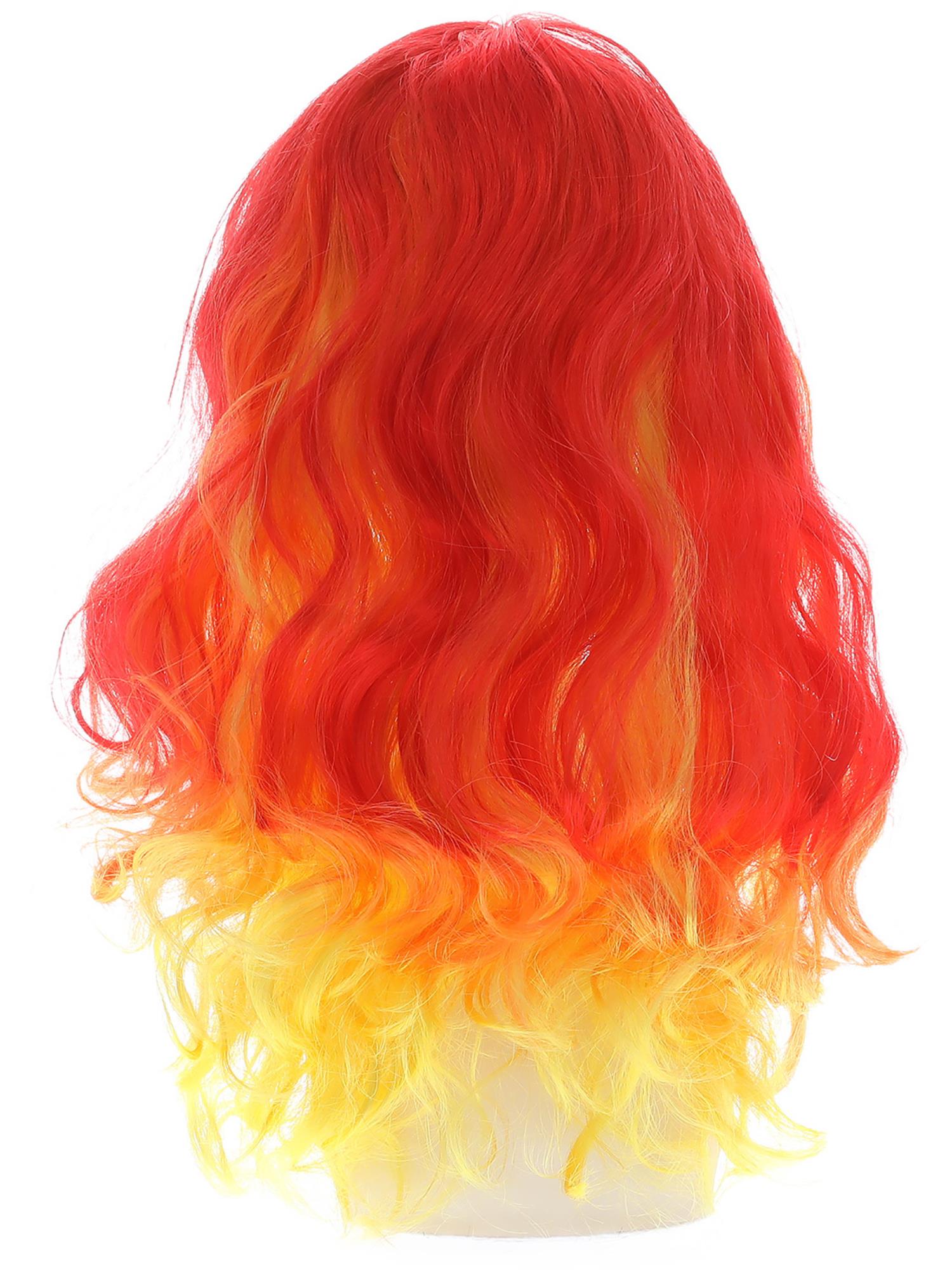 Ombre Devil Flame-Perücke, rot und orange