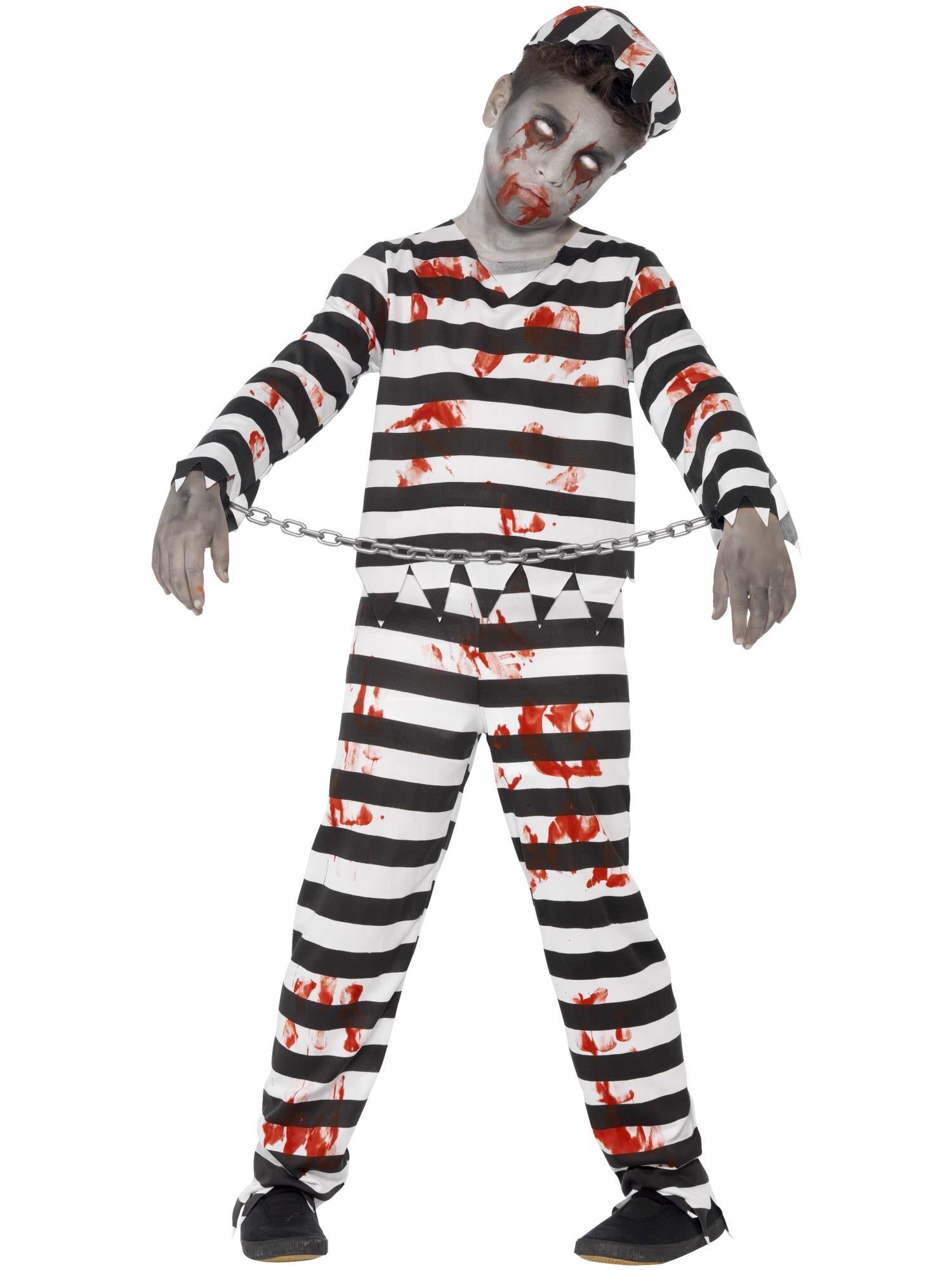 Zombie Convict Costume, Black & White