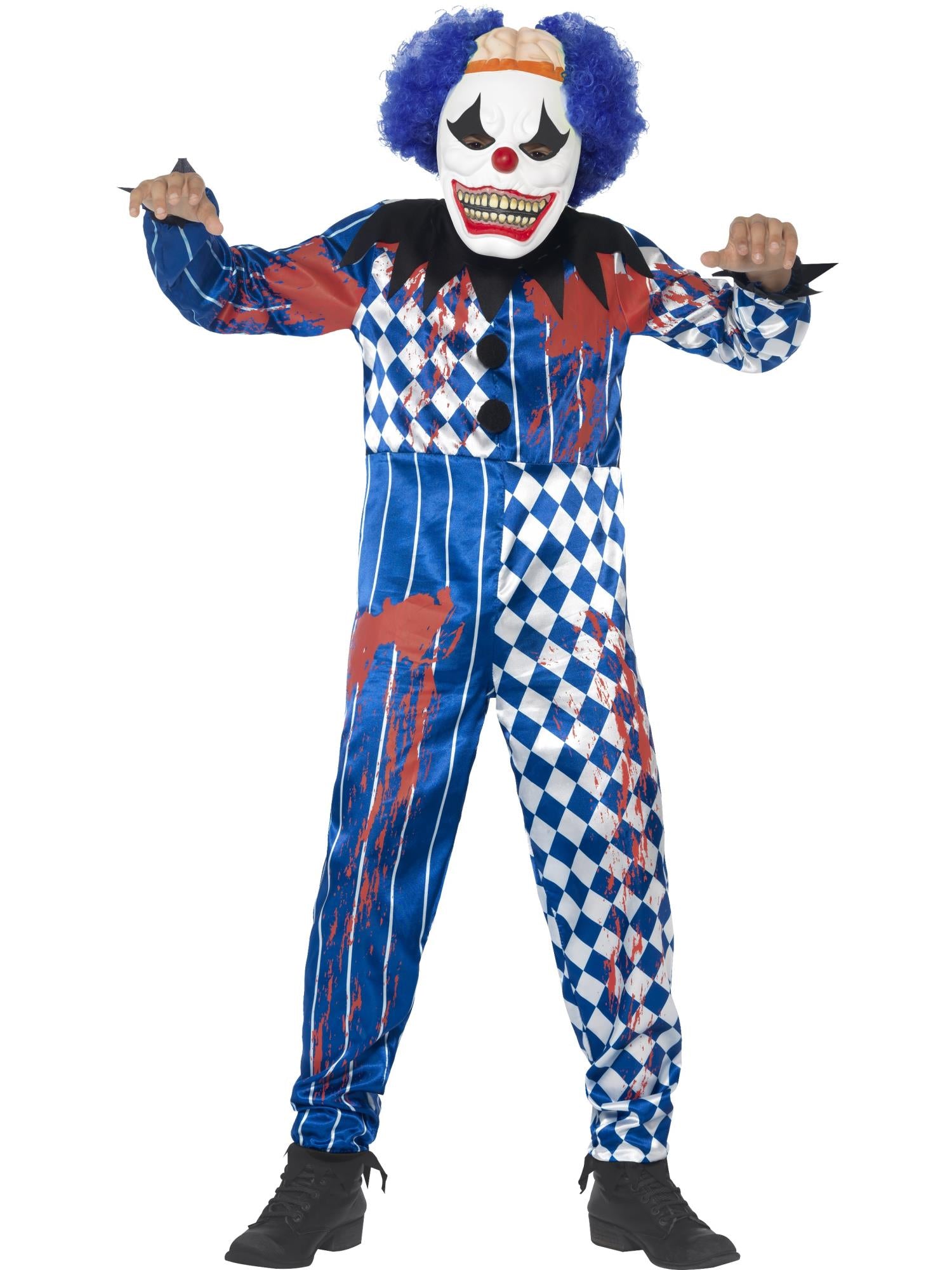 Deluxe Sinister Clown Costume, Blue