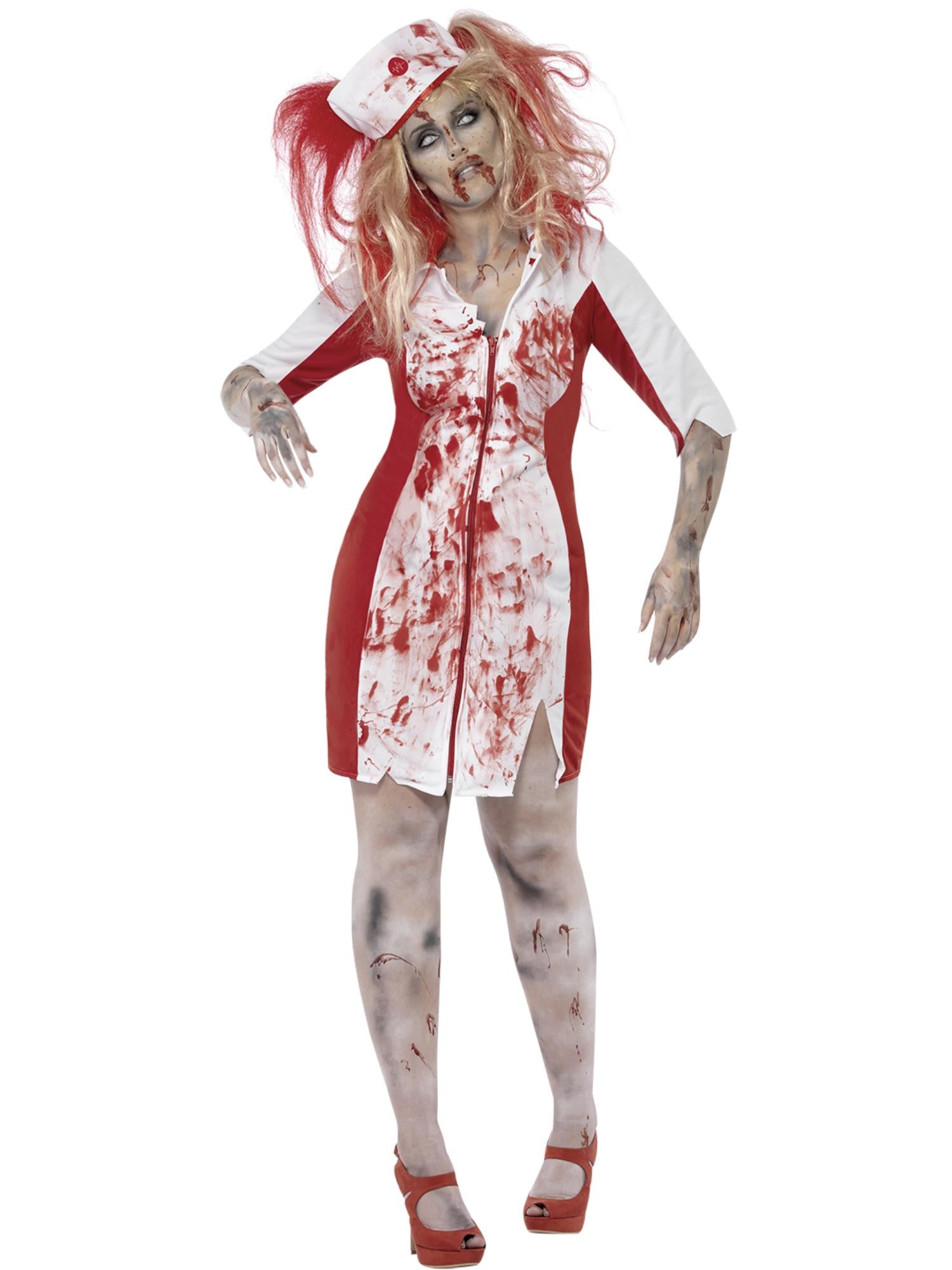 Curves-zombieverpleegsterskostuum, wit