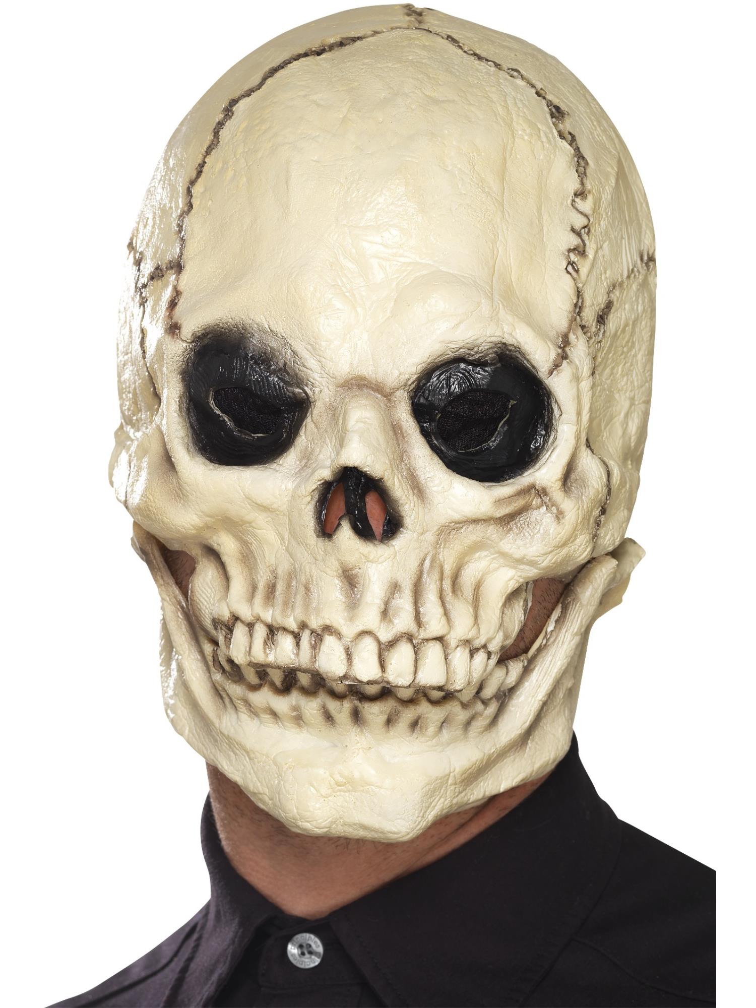 Schedelmasker, latex, wit