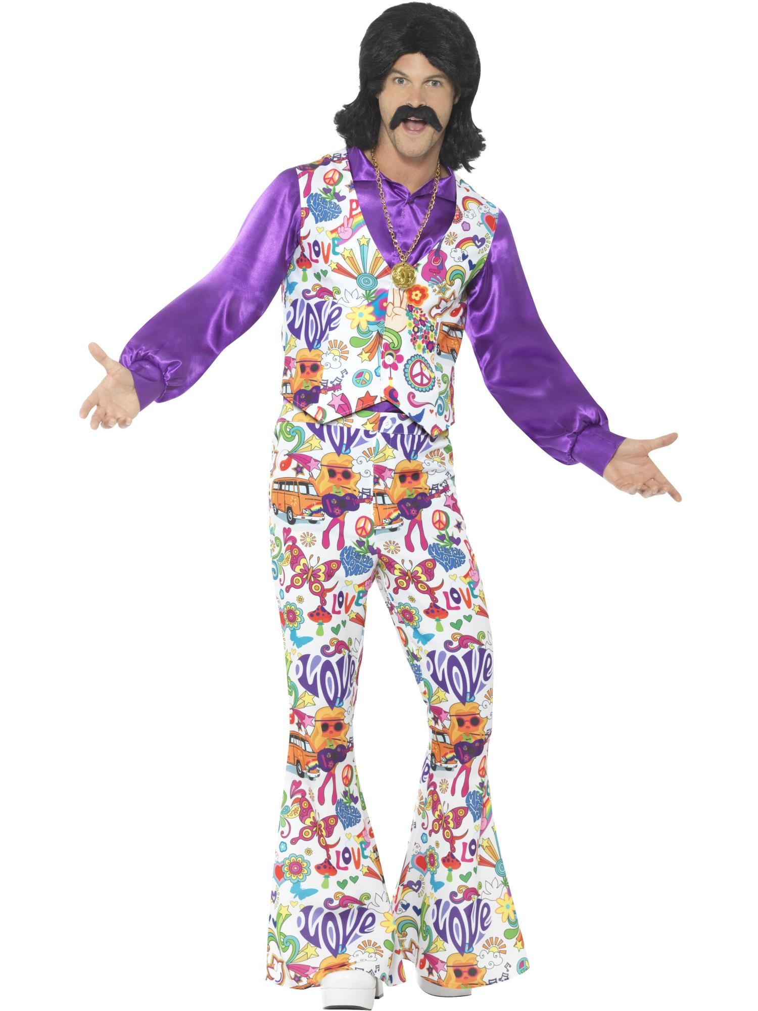 60s Groovy Hippie Costume, Multi-Coloured