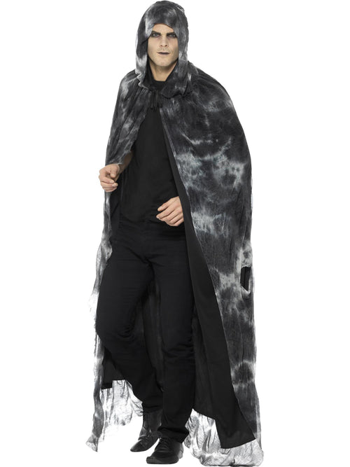 Deluxe Spellbound Decayed Cape, Black & Grey