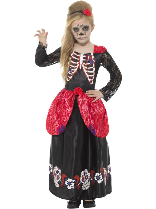 Deluxe Day of the Dead Girl Costume, Black
