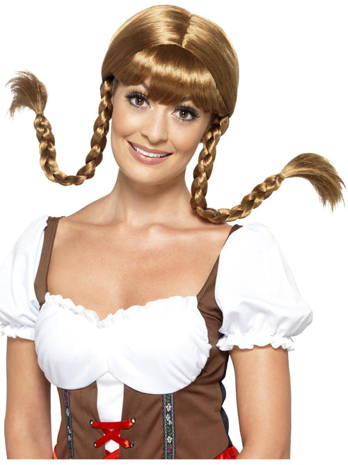 Bavarian Babe Wig, Plaited, Brown