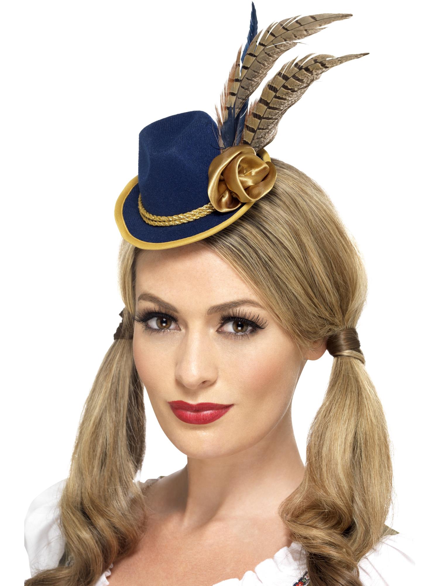 Authentic Bavarian Festival Mini Hat, Blue