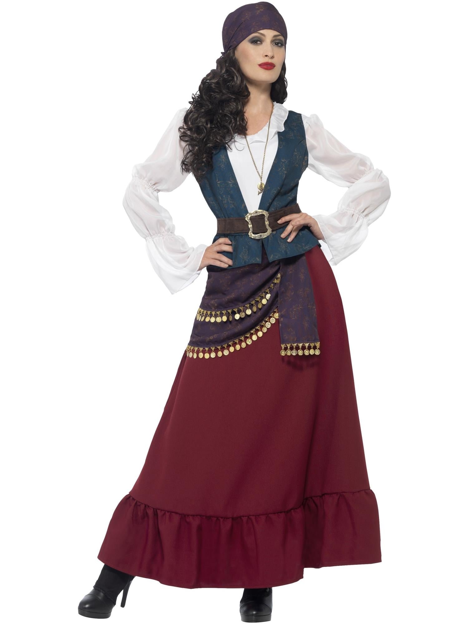 Deluxe Pirate Buccaneer Beauty Costume, Purple