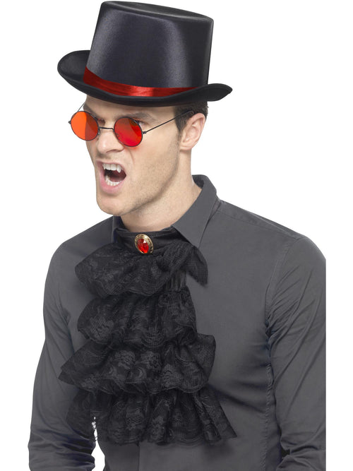 Gothic Kit, with Elastic Inner Rim Top Hat, Red &