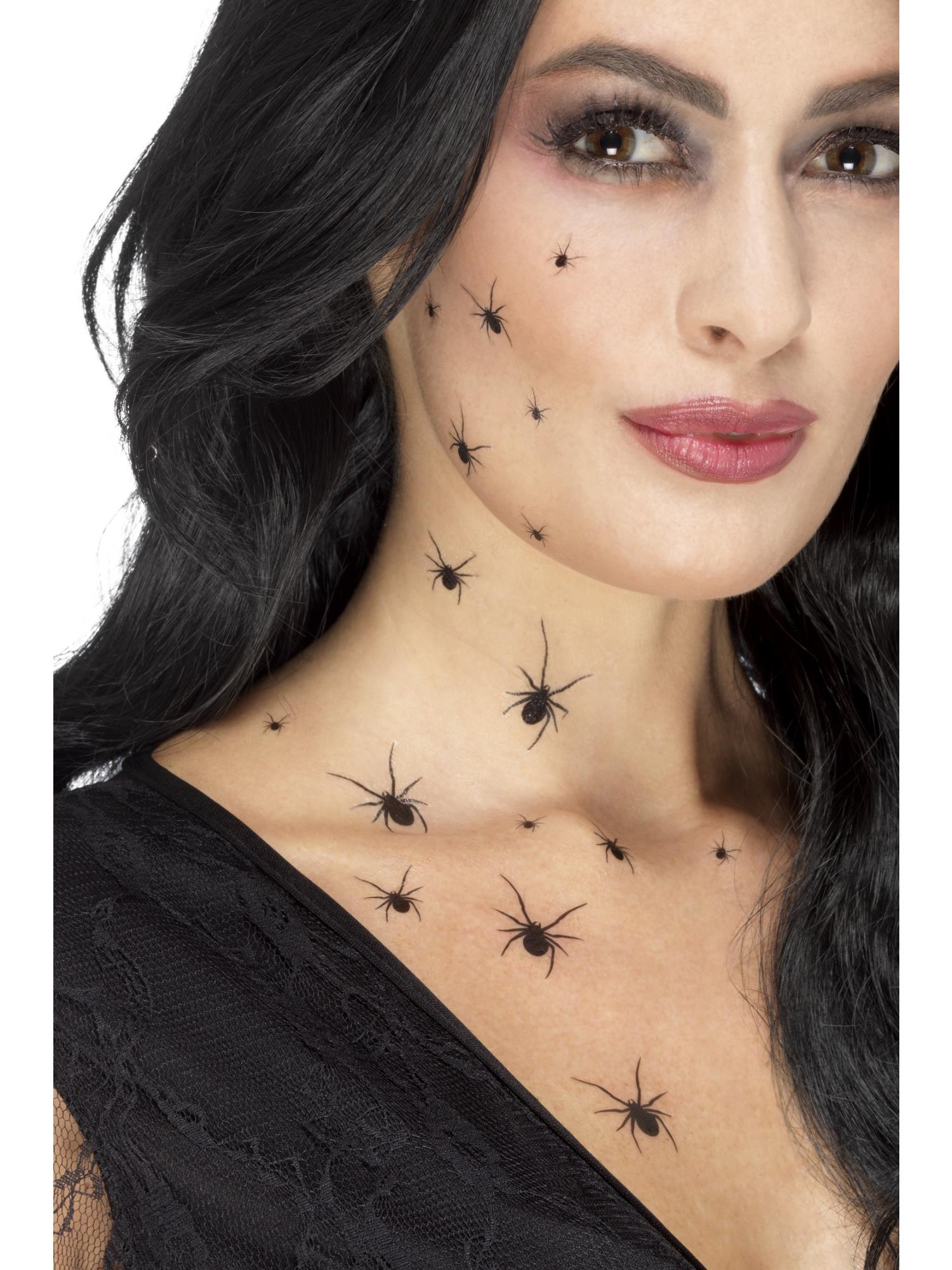 Smiffys Make-Up FX, stickerplaatjes met kruipende spinnen,