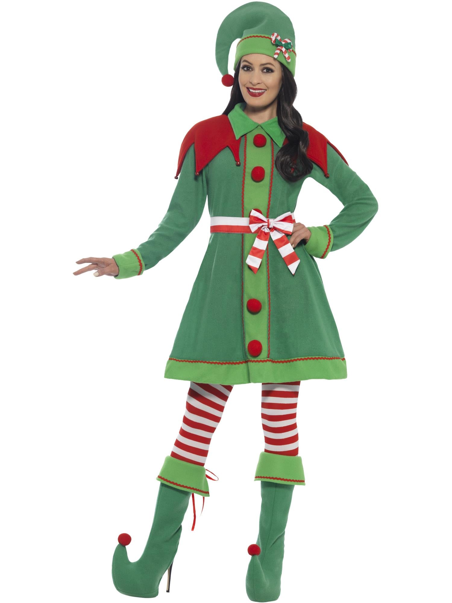 Deluxe Miss Elf Costume, Green