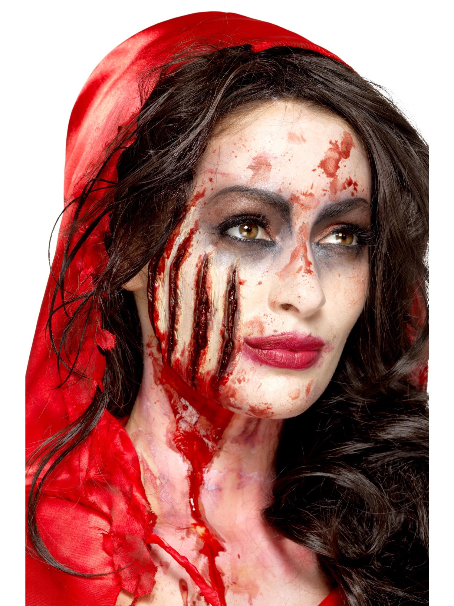 Smiffys Make-Up FX, Latex-Krallenwunde, rot