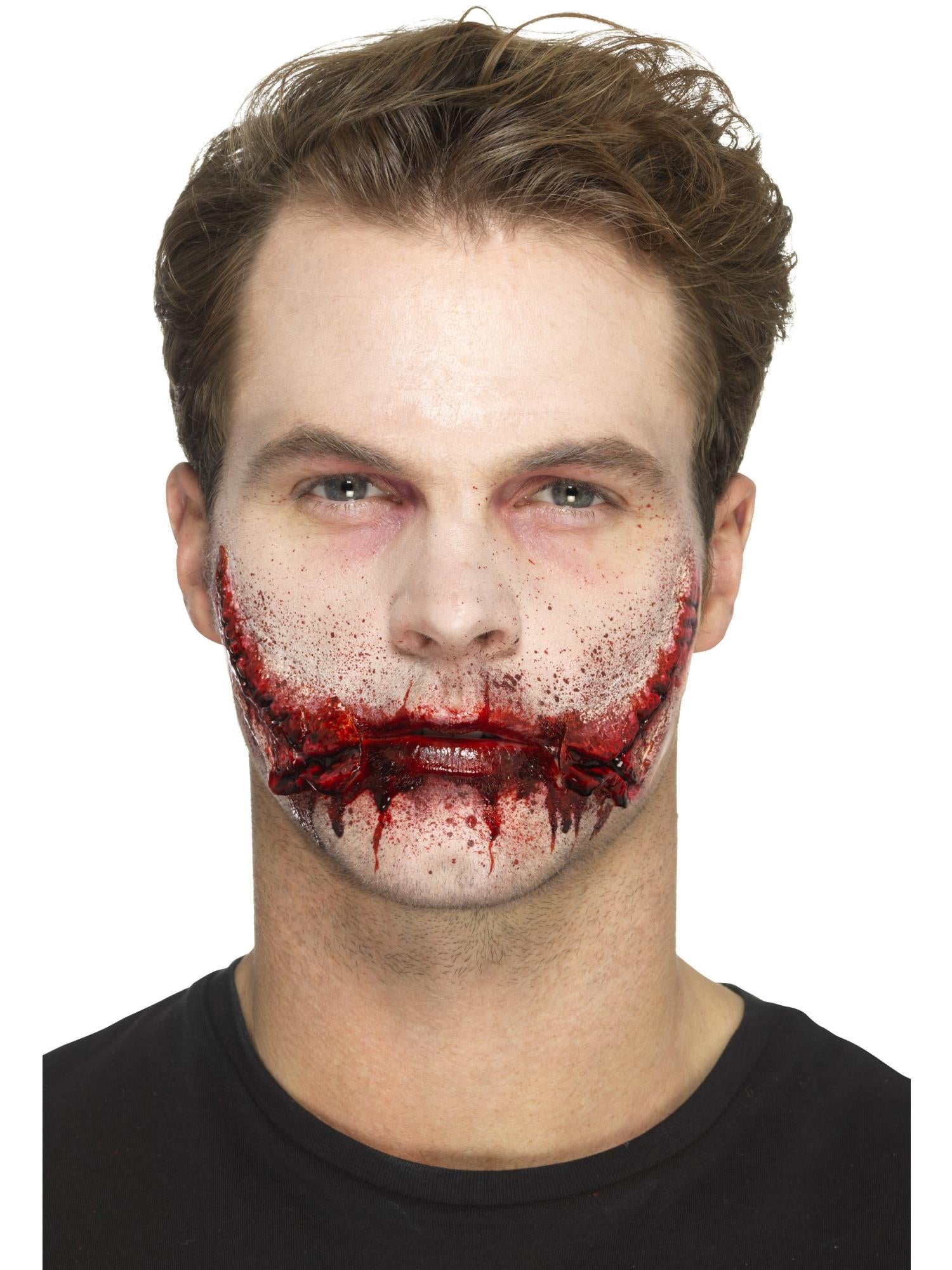 Smiffys Make-Up FX, Latex-Wunden mit genähtem Lächeln, R