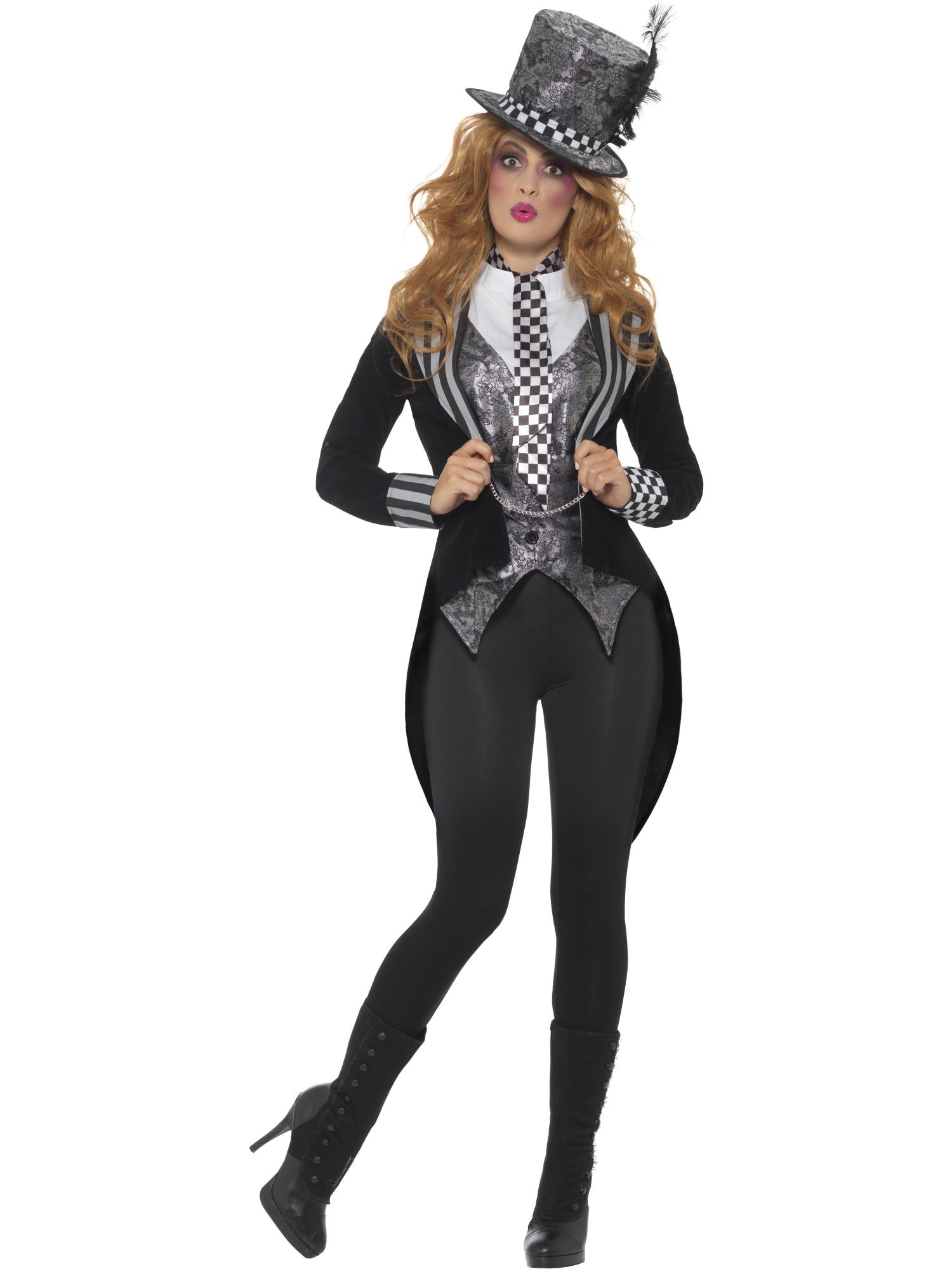 Deluxe-Kostüm „Dark Miss Hatter“, schwarz