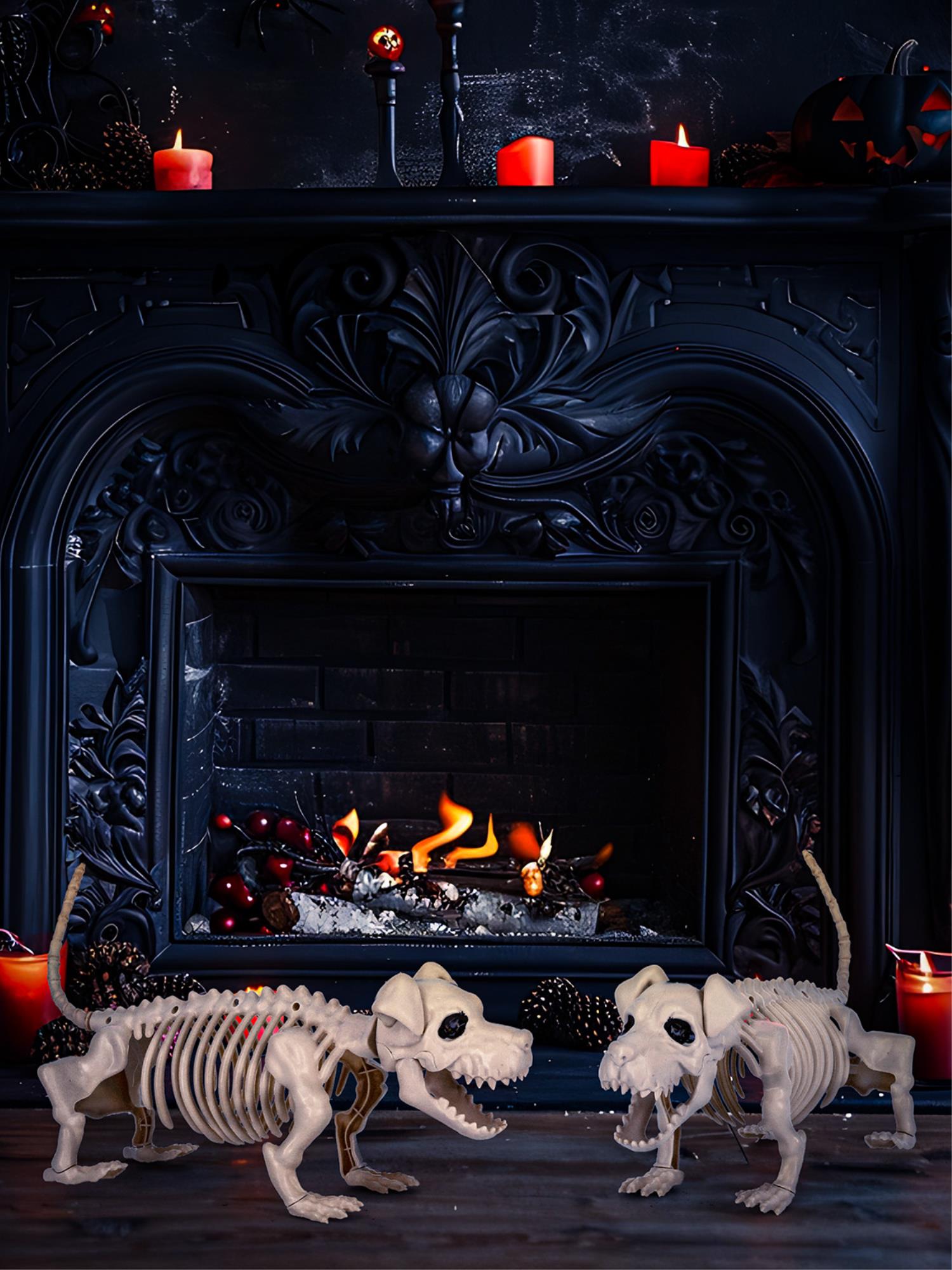 Dog Skeleton Prop, Natural