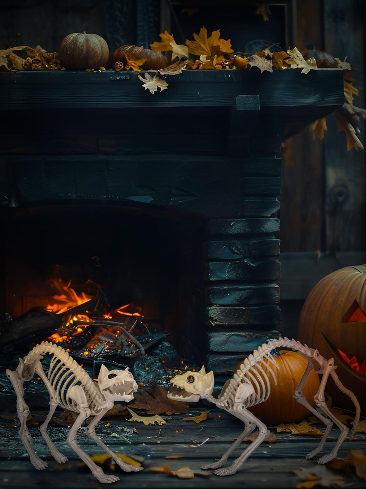 Cat Skeleton Prop, Natural