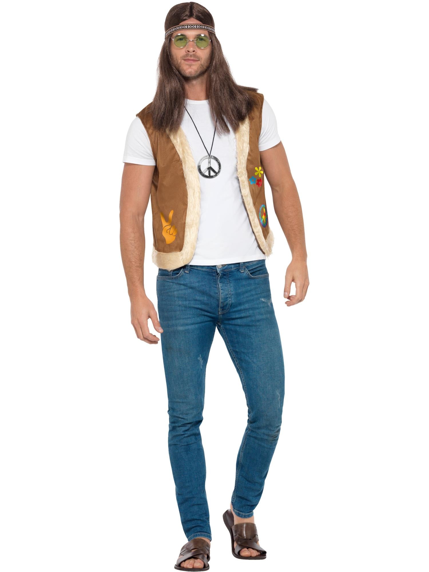 Hippie-Weste, Unisex, braun