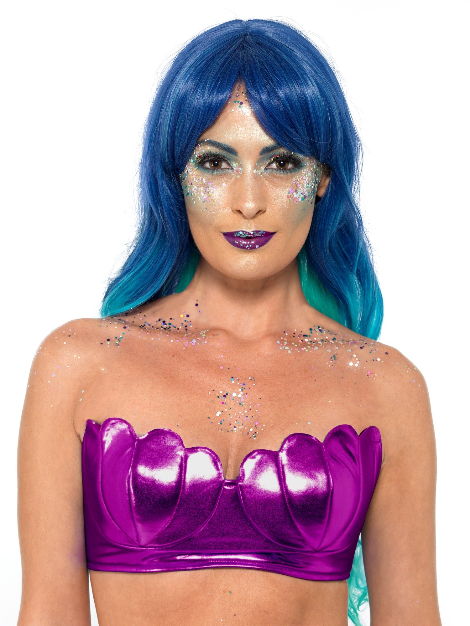 Mermaid Shell Bikini Bra Top, Strapless Design