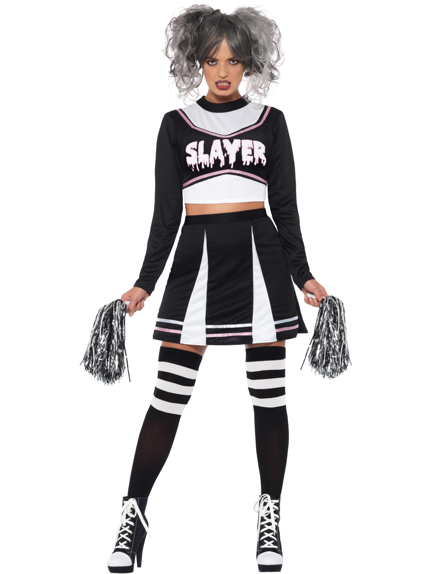 Fever Gothic Cheerleader Costume, Black