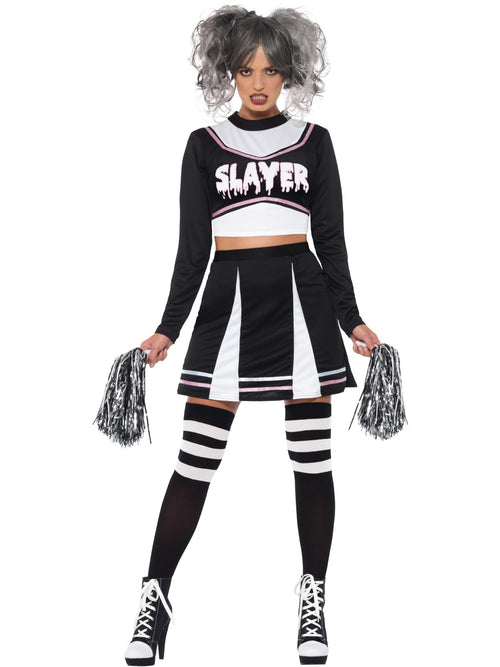 Fever Gothic Cheerleader Costume, Black