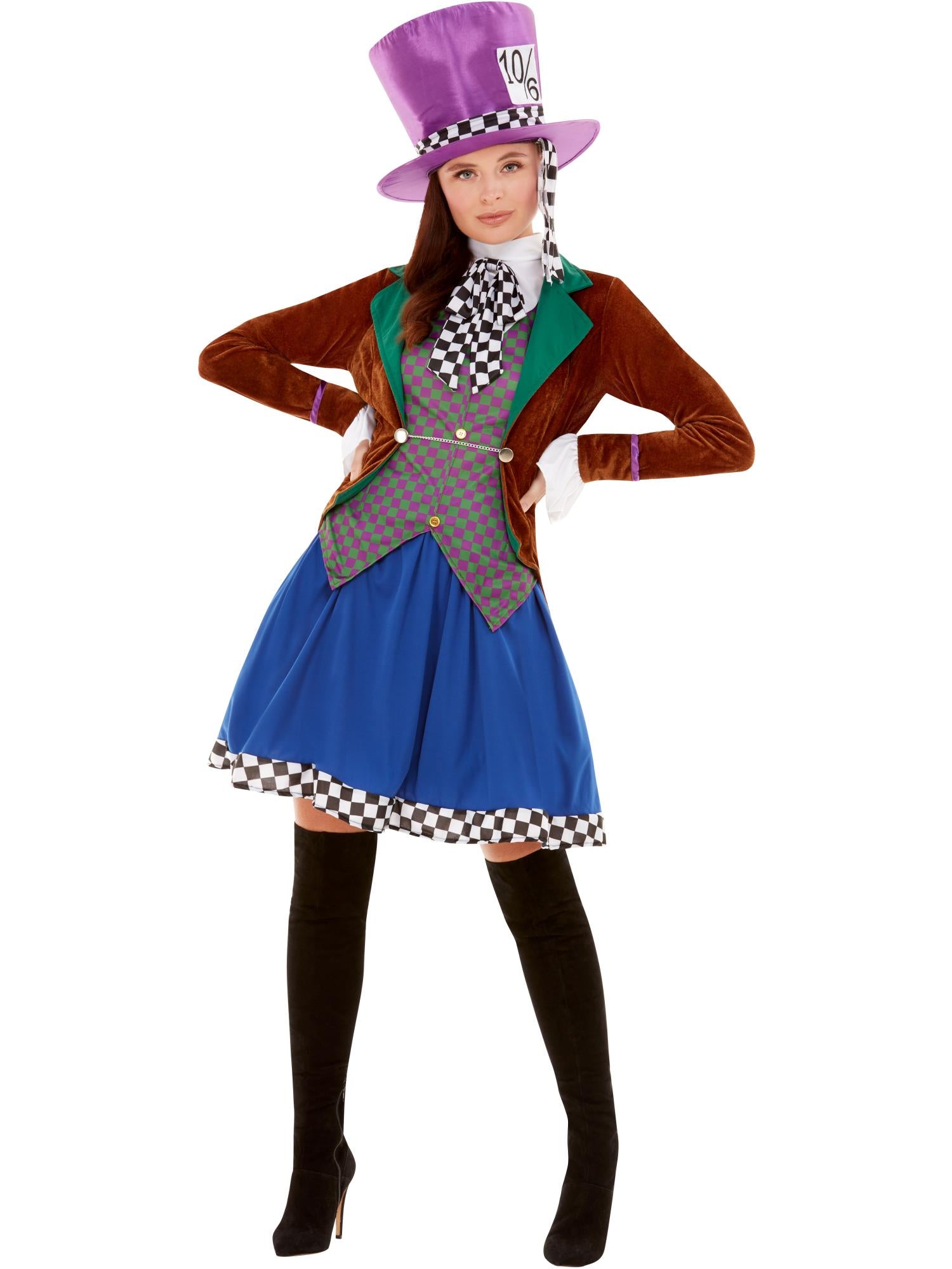 Miss Hatter Costume, Multi-Coloured