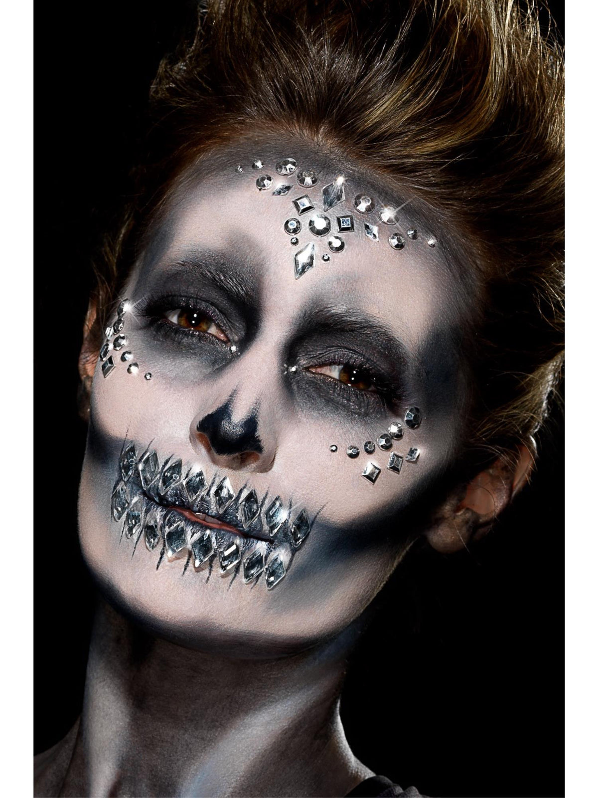 Smiffys Make-Up FX, Jewel Face Gems, Silver