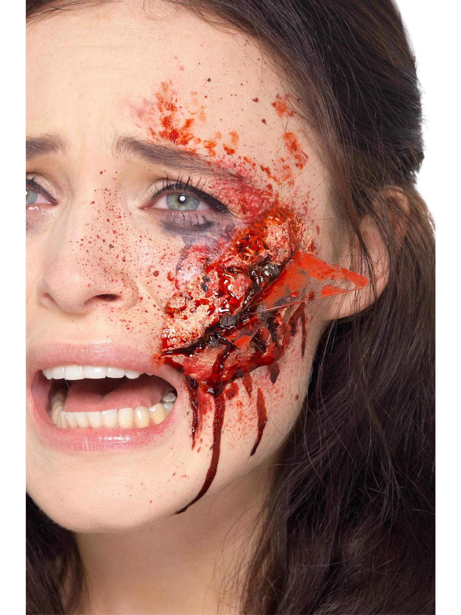 Smiffys Make-Up FX, Latex-Wunde „Zerbrochenes Glas“, rot