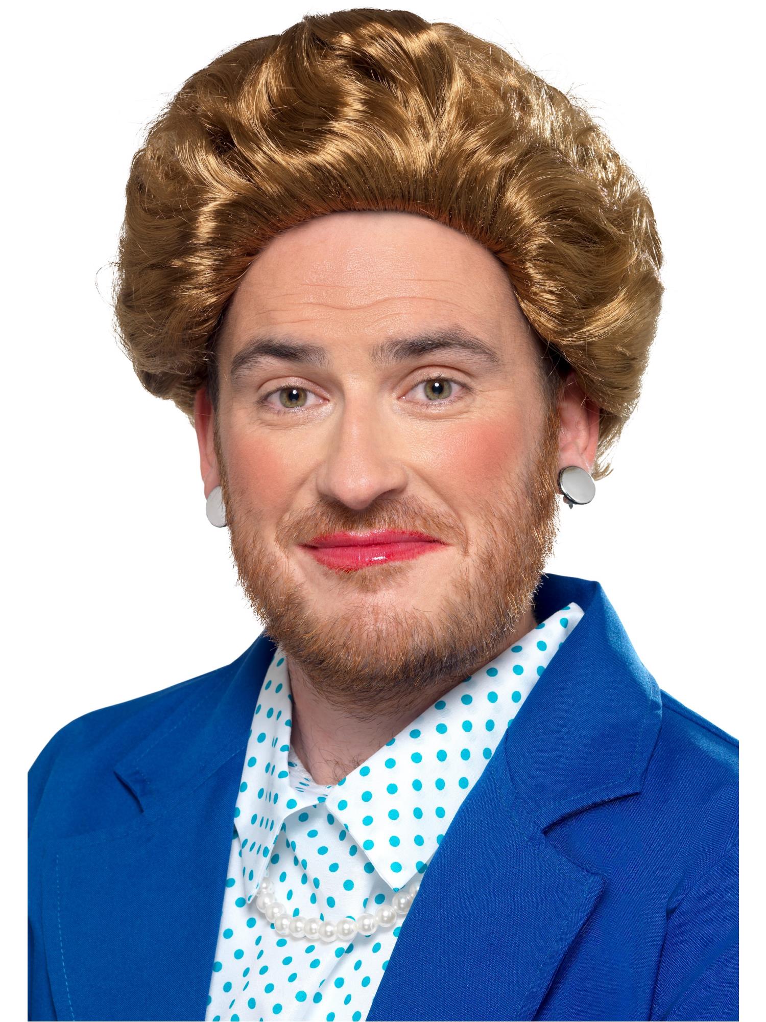 Iron Lady-pruik, bruin