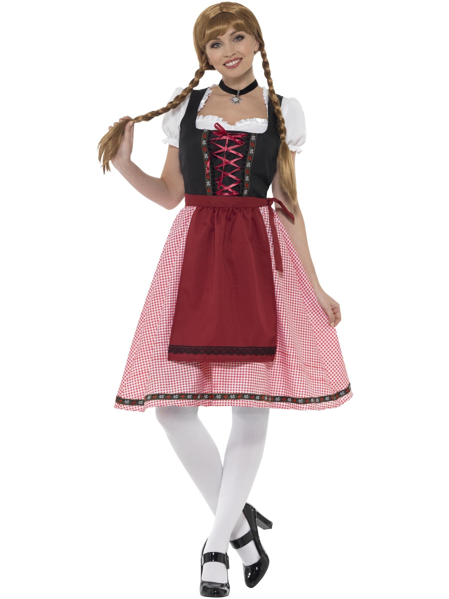 Bavarian Tavern Maid Costume, Red & Black
