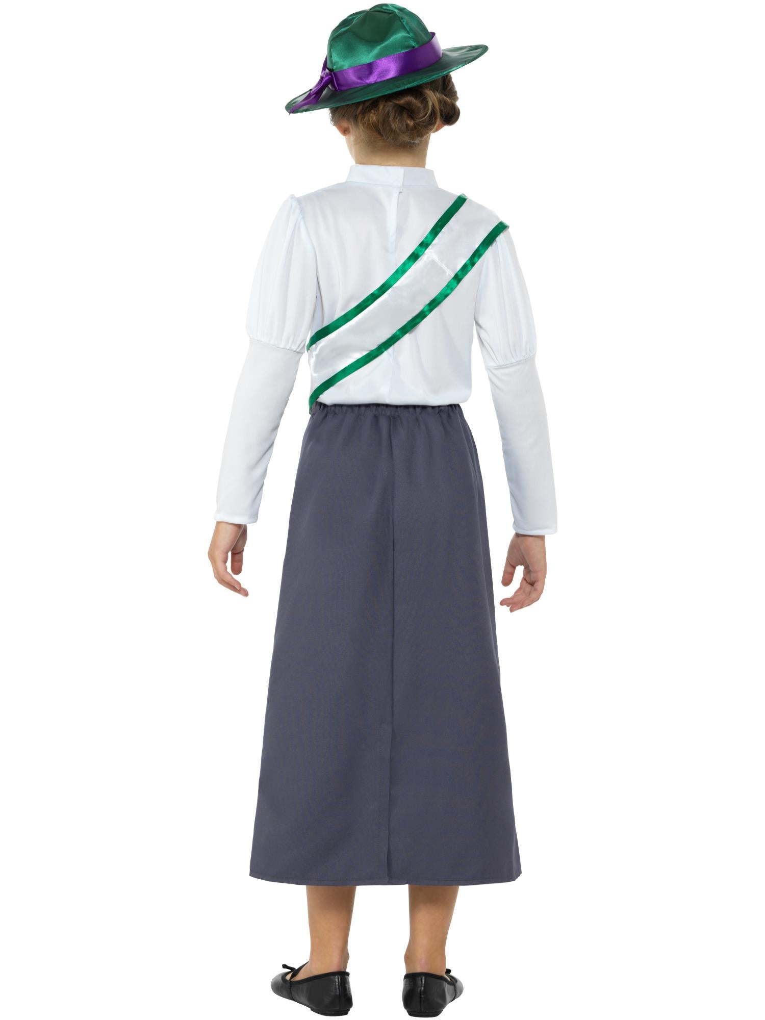 Victoriaans suffragettekostuum, grijs