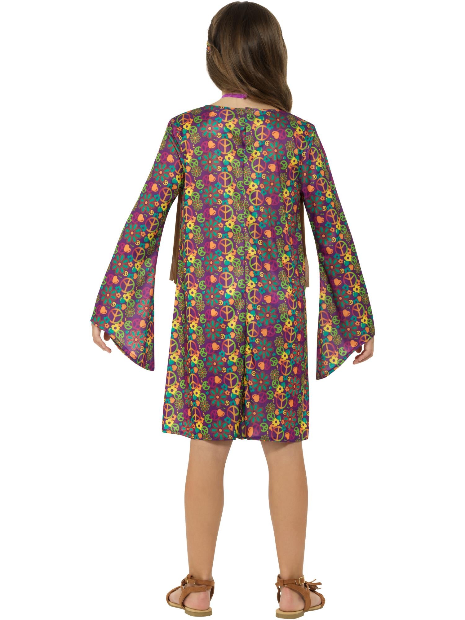 Hippie Girl Costume, with Dress, Multi-Coloured